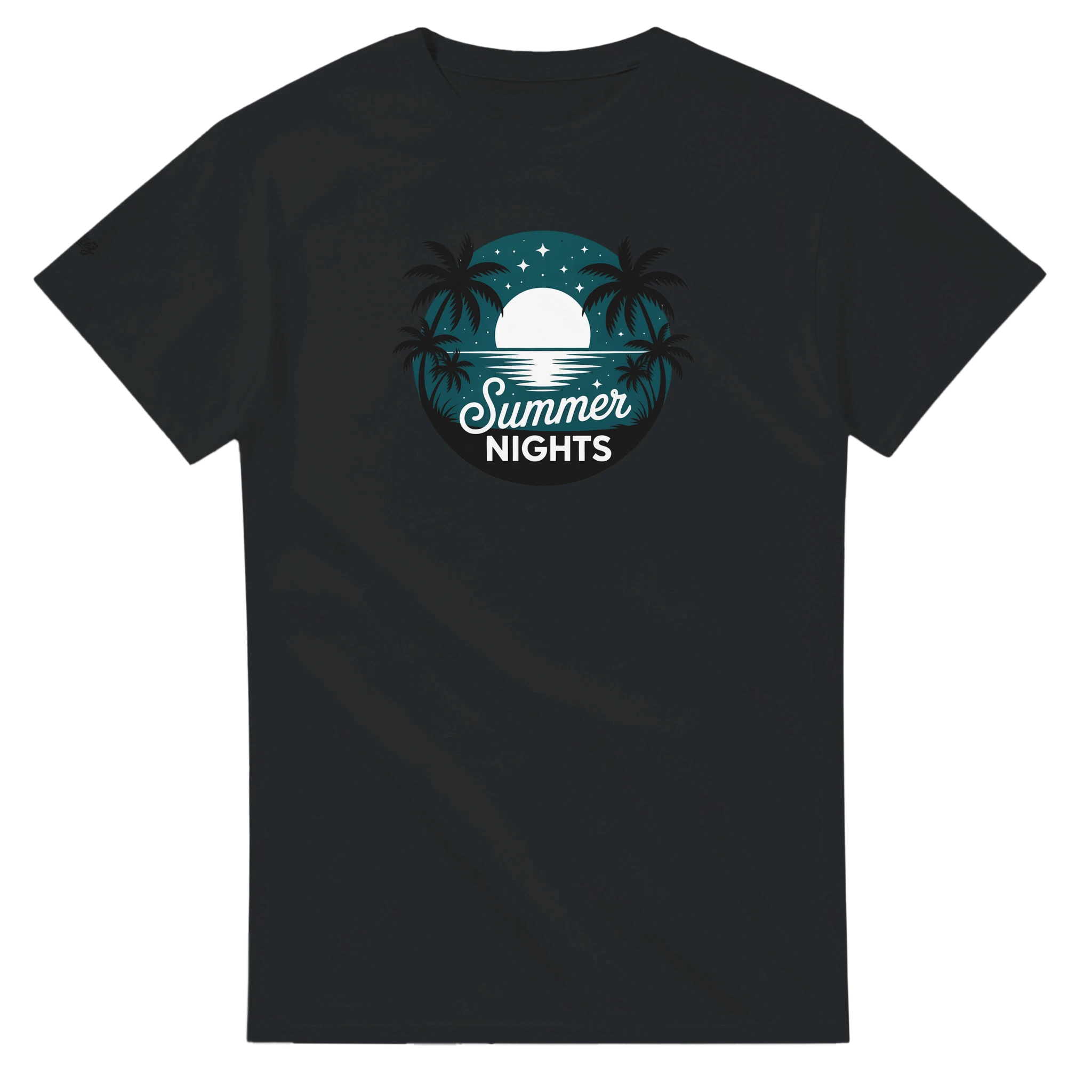 Moonlit Beach Wave Night Graphic Heavyweight Cotton T-Shirt - All Teez