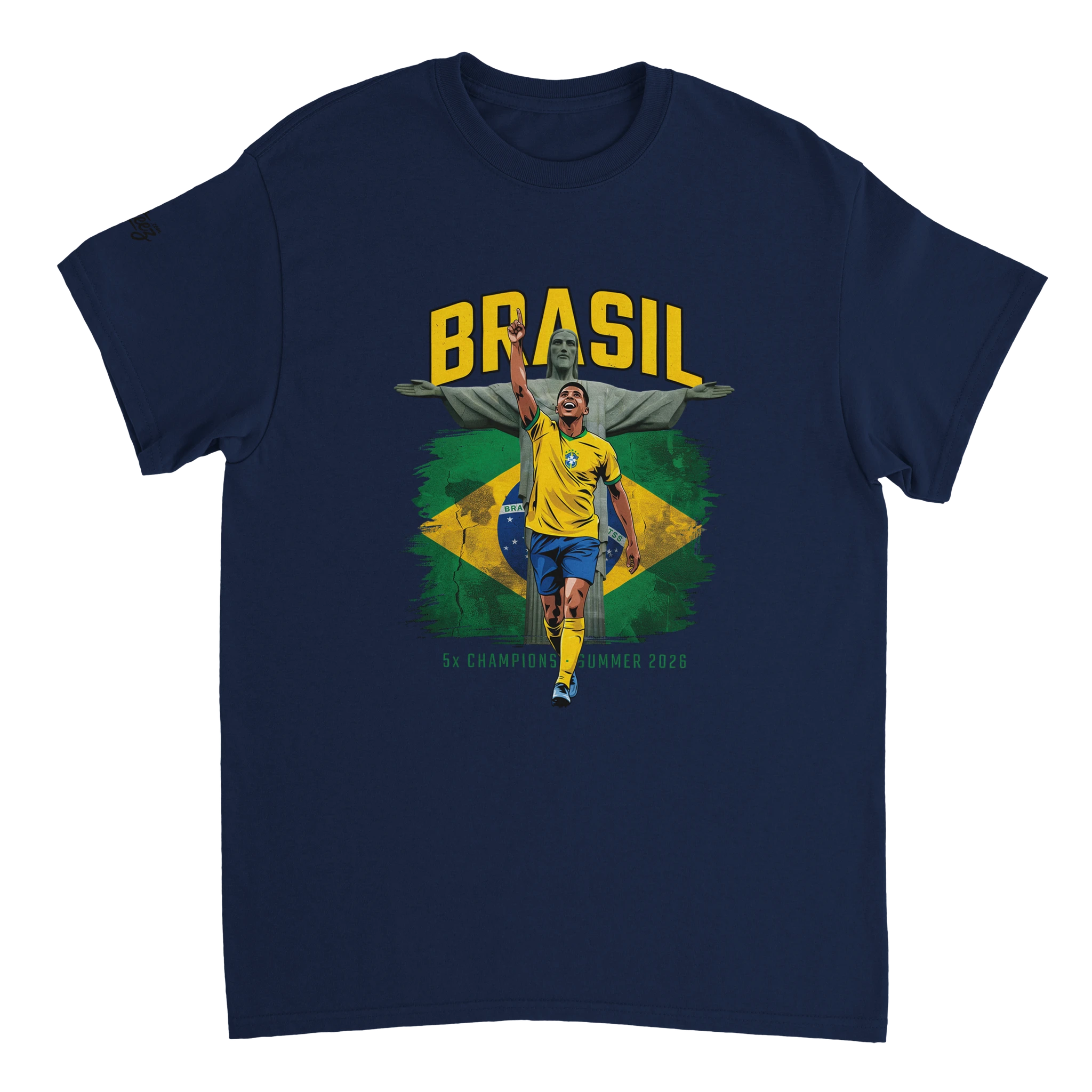 Brazil 5x champions vintage soccer graphic tee - Summer 2026 yellow Seleção design