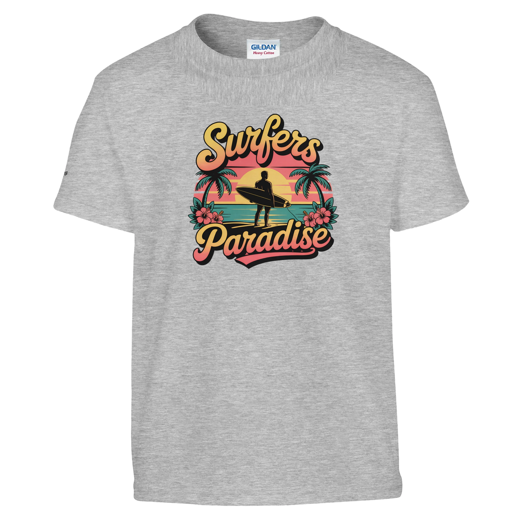 Little Surfer Beach Kids T-Shirt back view - All Teez