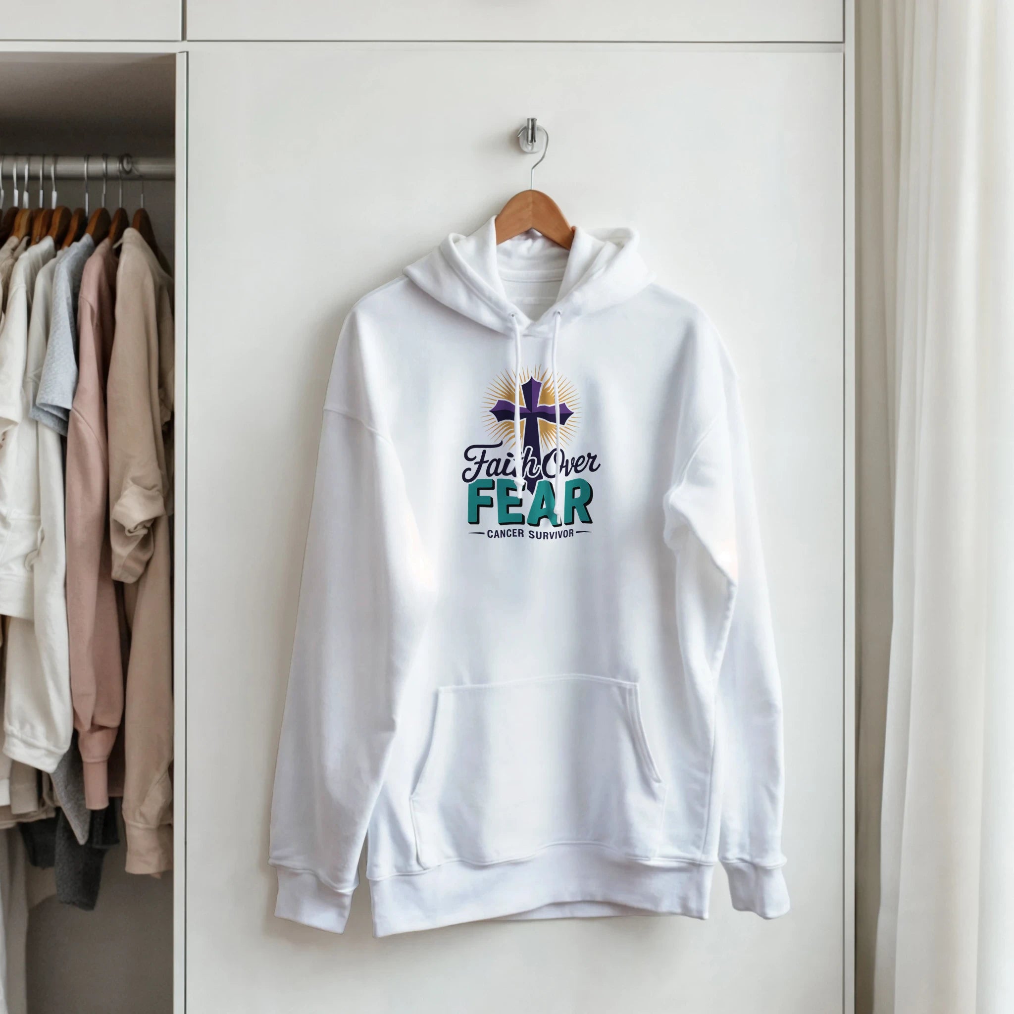 Cancer Survivor Fight Everyday Hoodie flat lay - All Teez