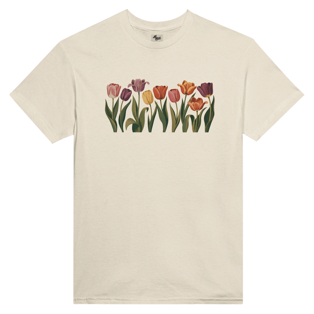Tulip Garden T-Shirt print close-up - All Teez