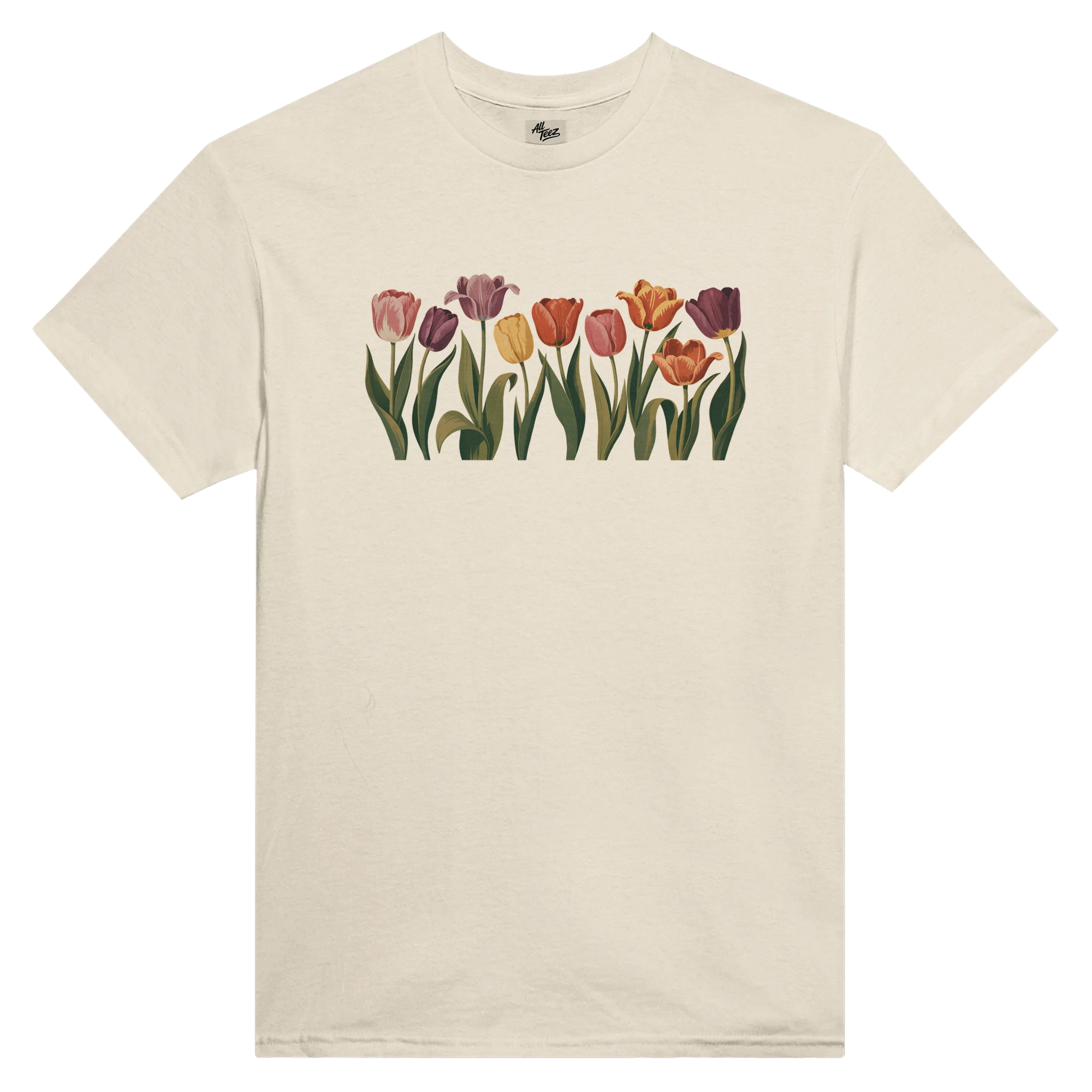 Tulip Garden T-Shirt print close-up - All Teez