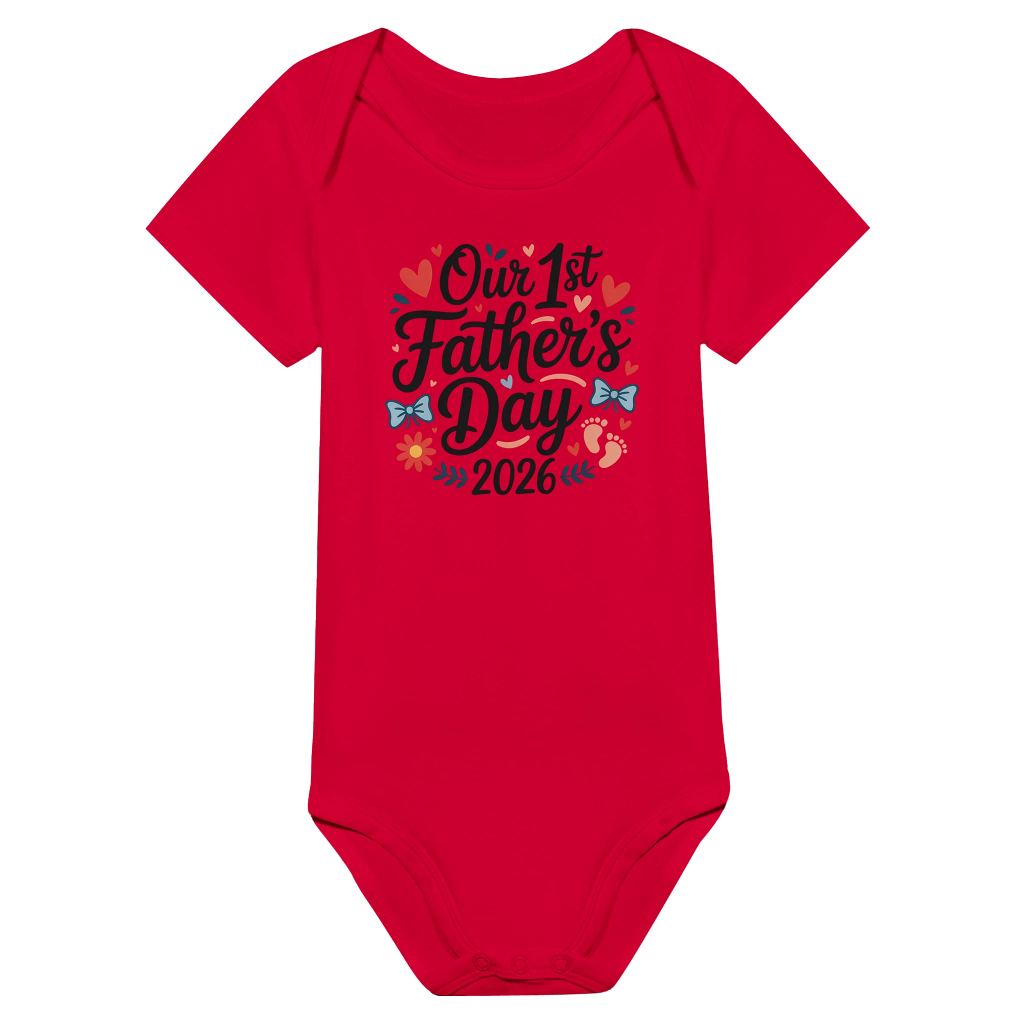 Baby Girl and Dad First Fathers Day Onesie color view - All Teez