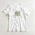 Tacos y Chelas doodle art Latina graphic tee Style 4 - Gildan 5000 heavyweight t-shirt mockup