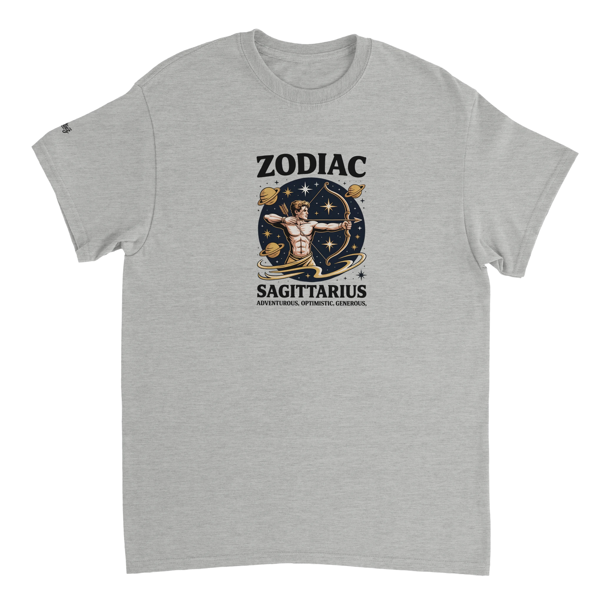 Sagittarius Zodiac T-Shirt flat lay - All Teez