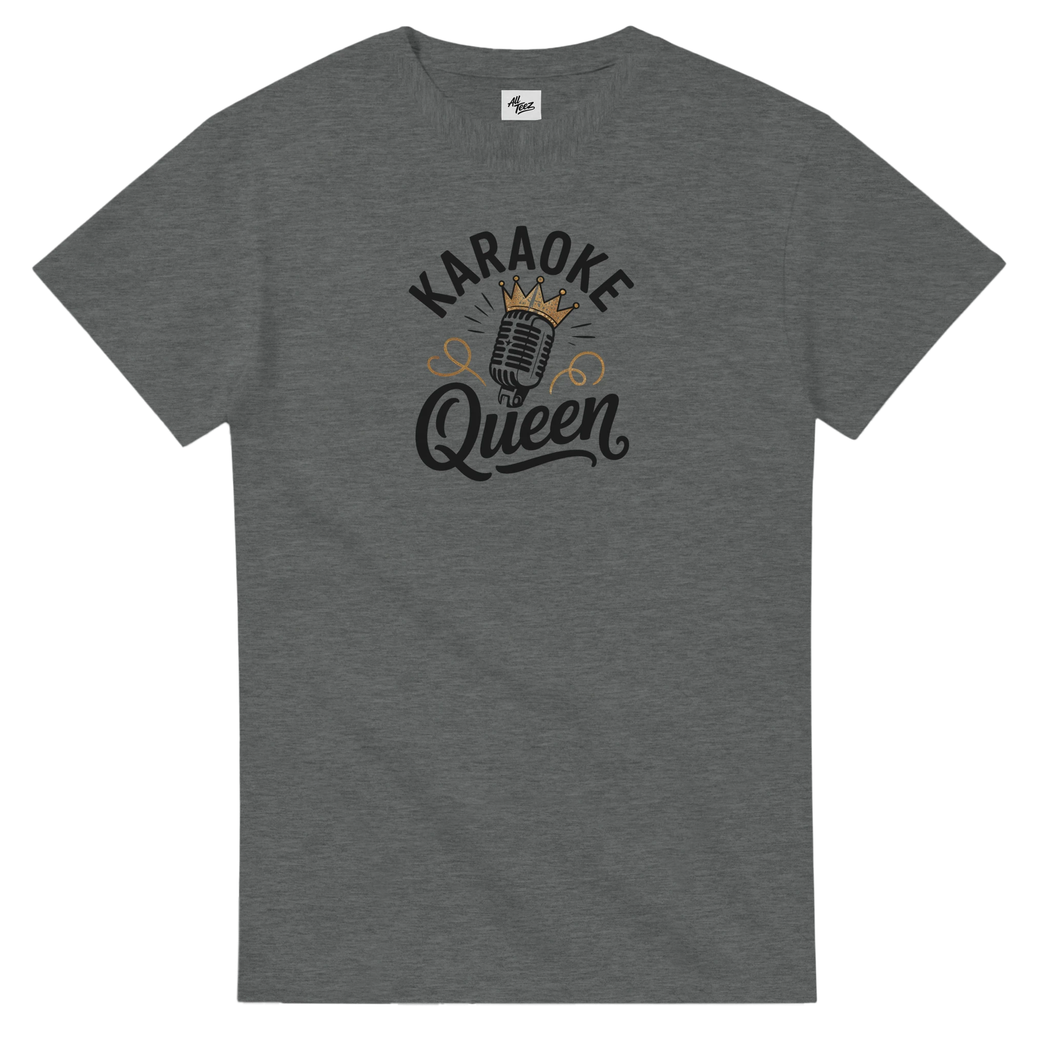Karaoke Queen T-Shirt flat lay - All Teez
