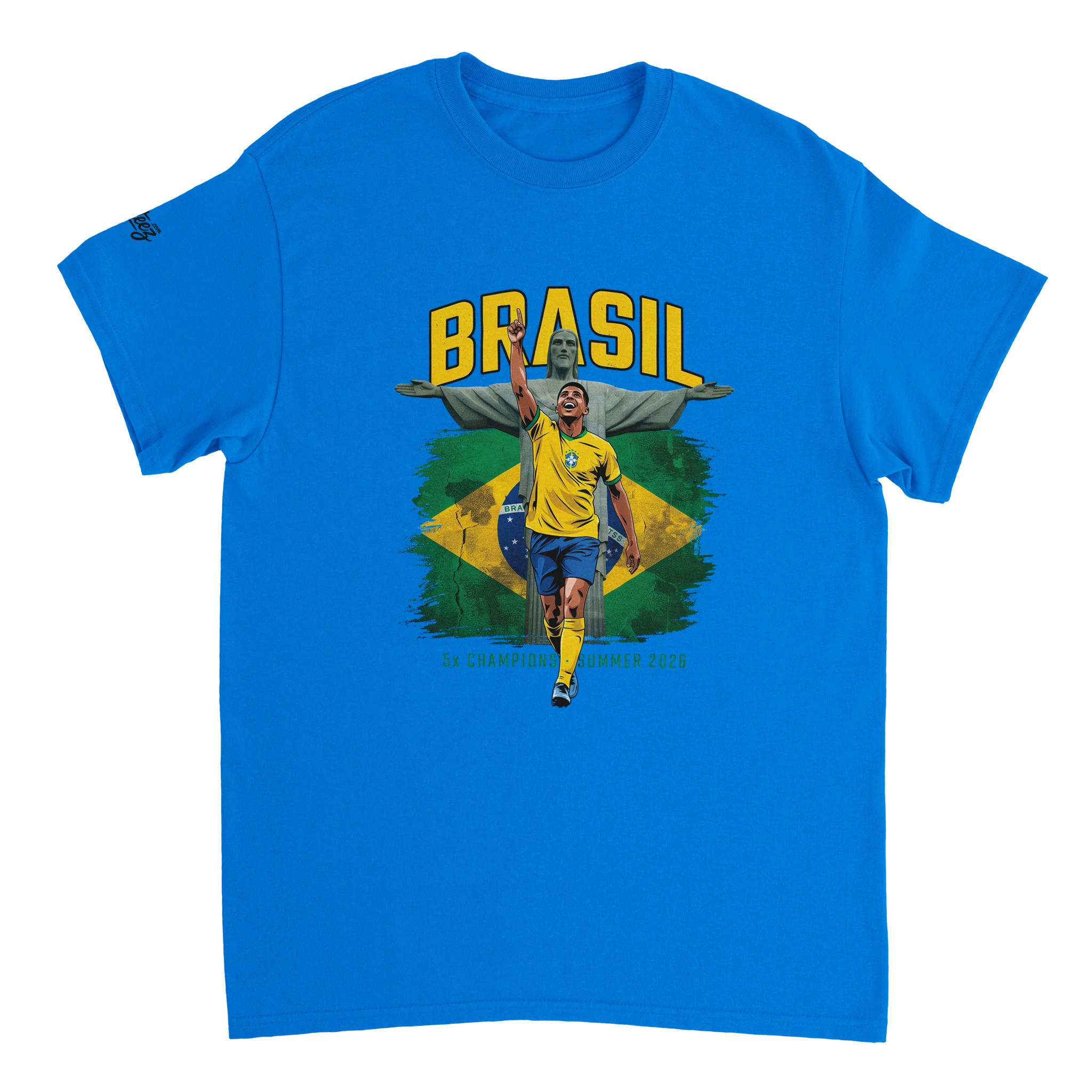 Brazil 5x champions vintage soccer graphic tee - Summer 2026 yellow Seleção design
