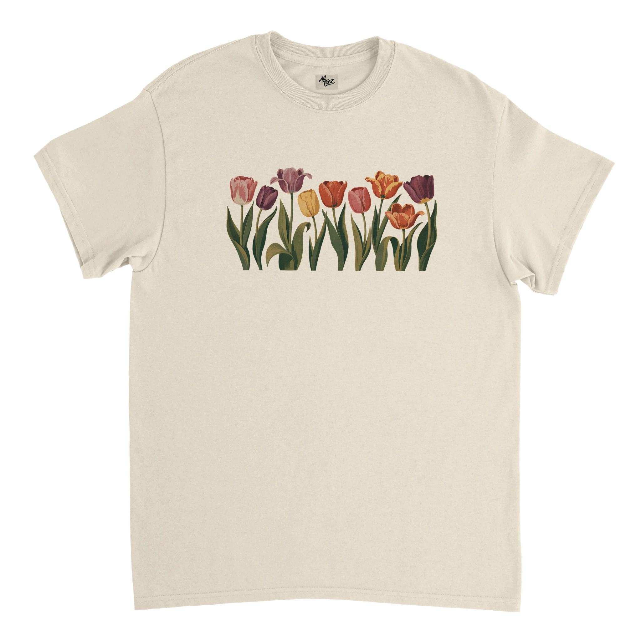 Tulip Garden Graphic Floral Botanical Print T-Shirt - All Teez