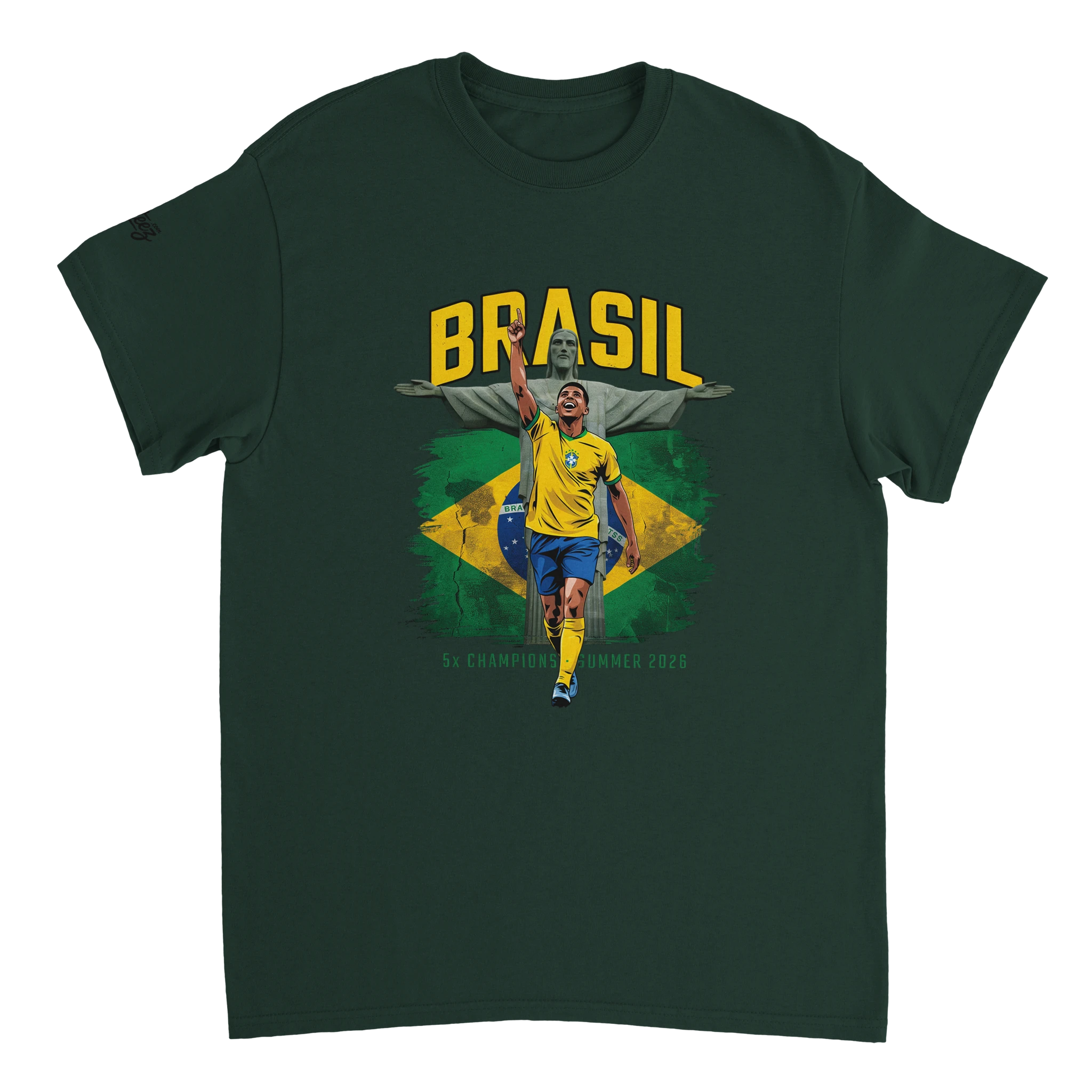 Brazil 5x champions vintage soccer graphic tee - Summer 2026 yellow Seleção design