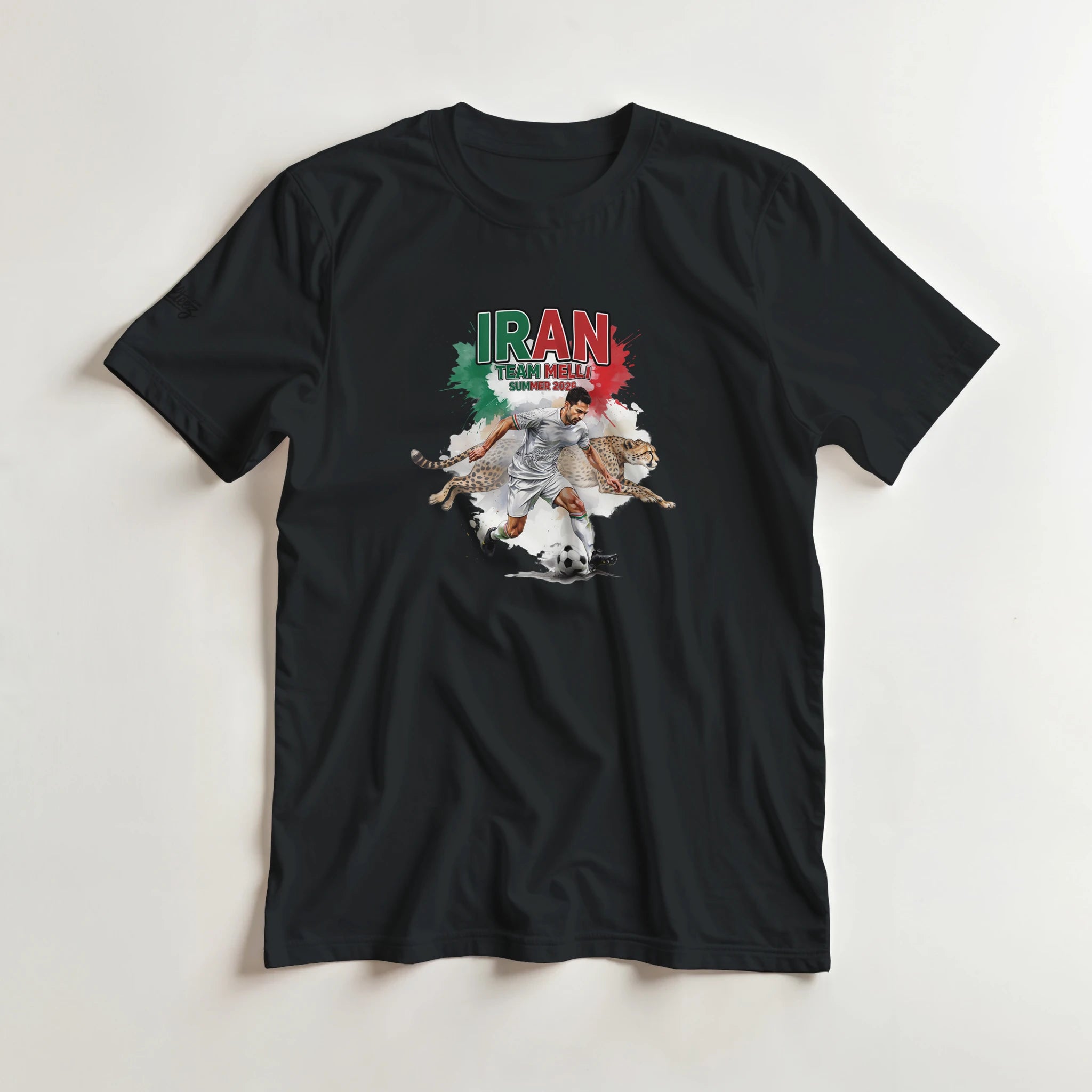 Tunisia soccer Les Aigles de Carthage watercolor graphic tee - red and white Summer 2026 design