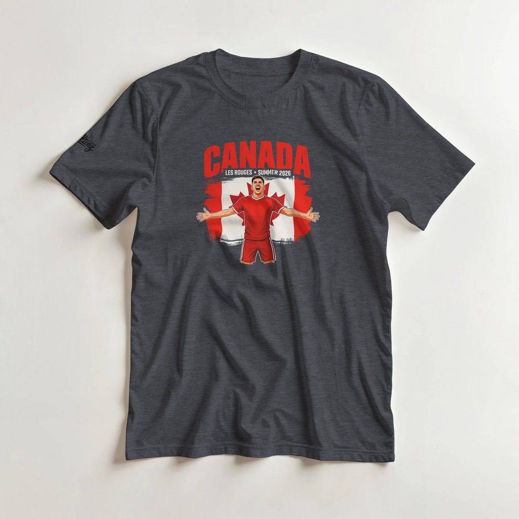 Canada soccer The Reds vintage graphic tee - red and white maple leaf Summer 2026 design