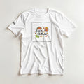 Tacos y Chelas doodle art Latina graphic tee Style 1 - Gildan 5000 heavyweight t-shirt mockup