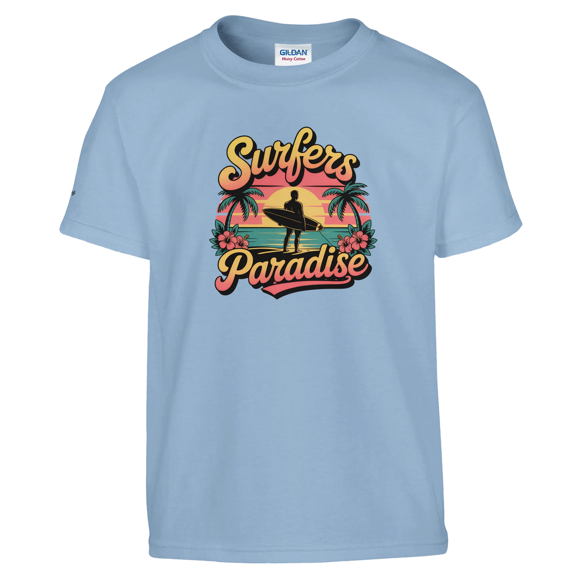 Little Surfer Beach Kids T-Shirt print close-up - All Teez