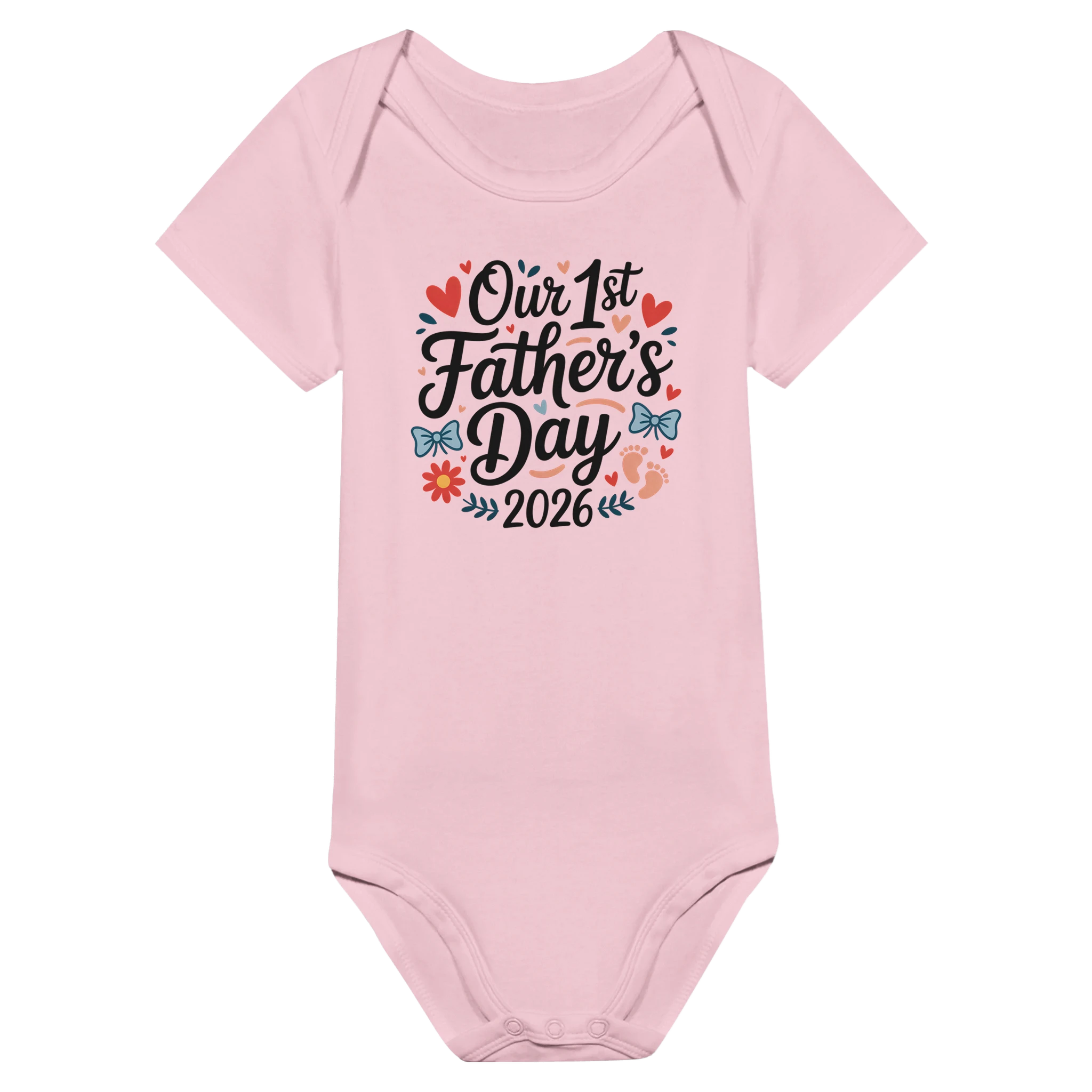 Baby Girl and Dad First Fathers Day Onesie detail - All Teez