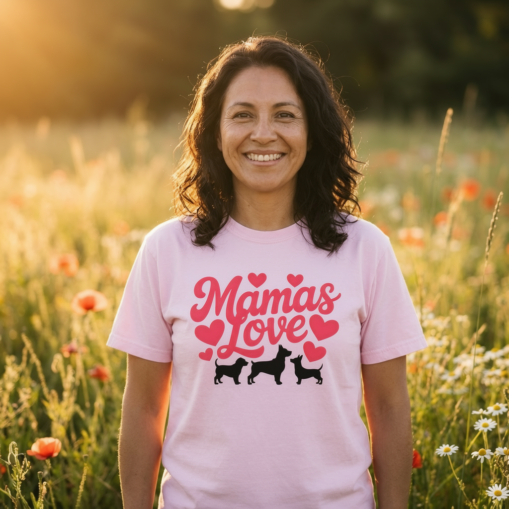 Dog Mom My Dogs & I Graphic T-Shirt size guide - All Teez