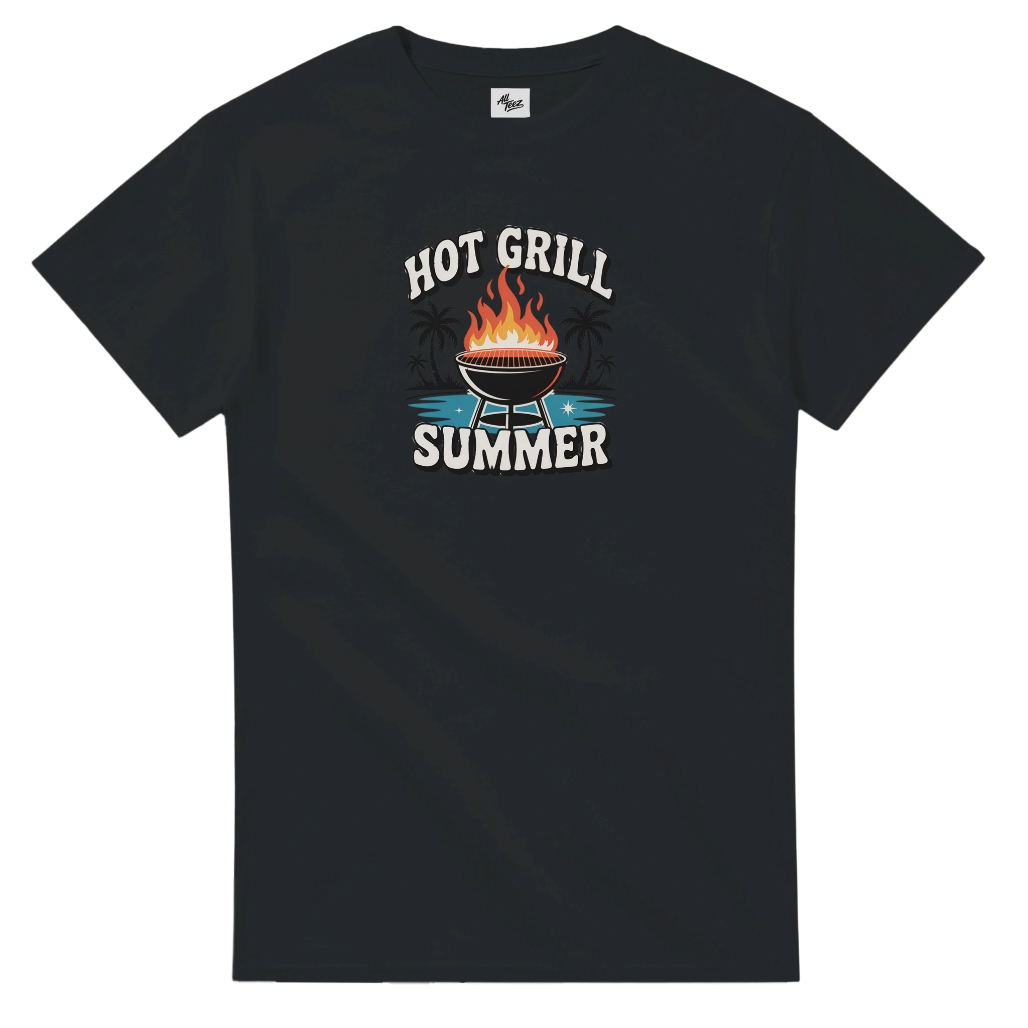 Grill Master Summer BBQ T-Shirt print close-up - All Teez