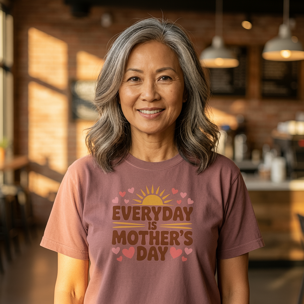 Mom Deserves the Best Everyday T-Shirt size guide - All Teez