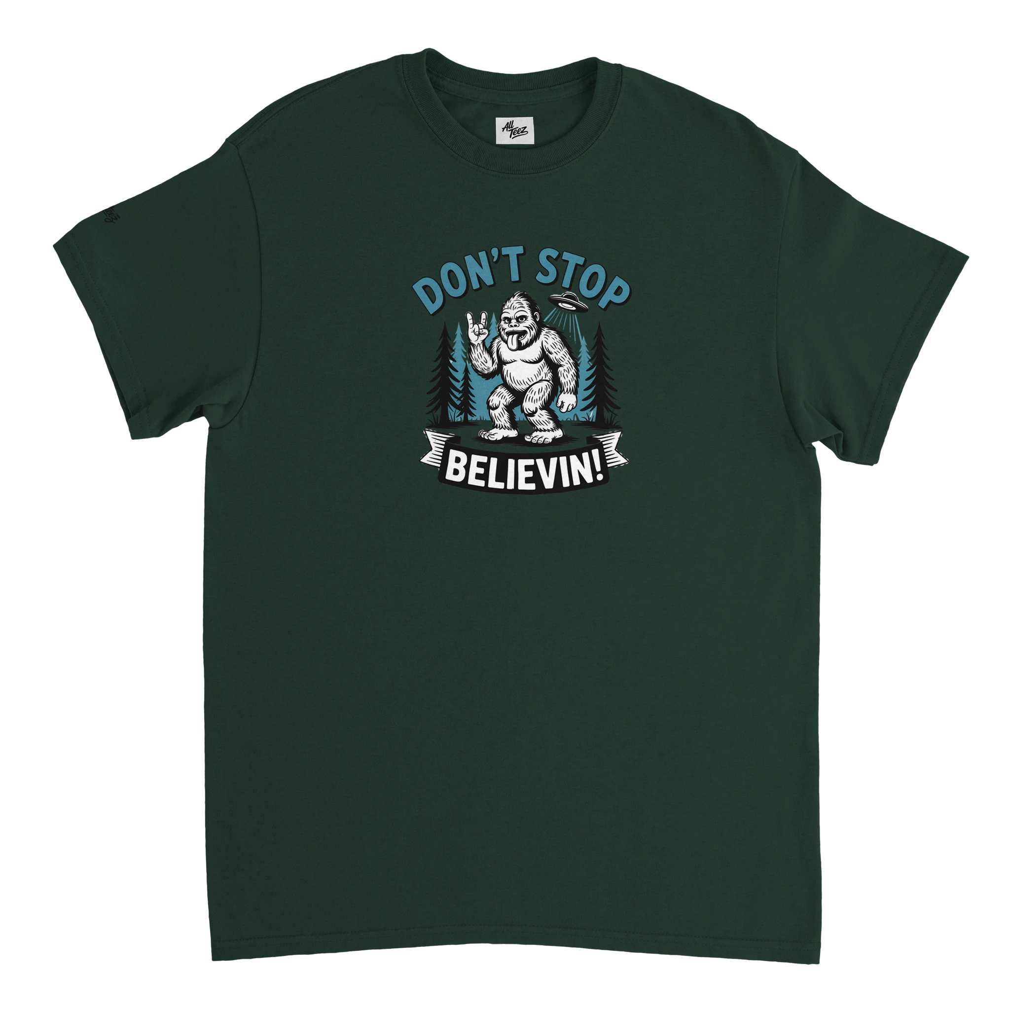 Sasquatch UFO T-Shirt graphic design - All Teez