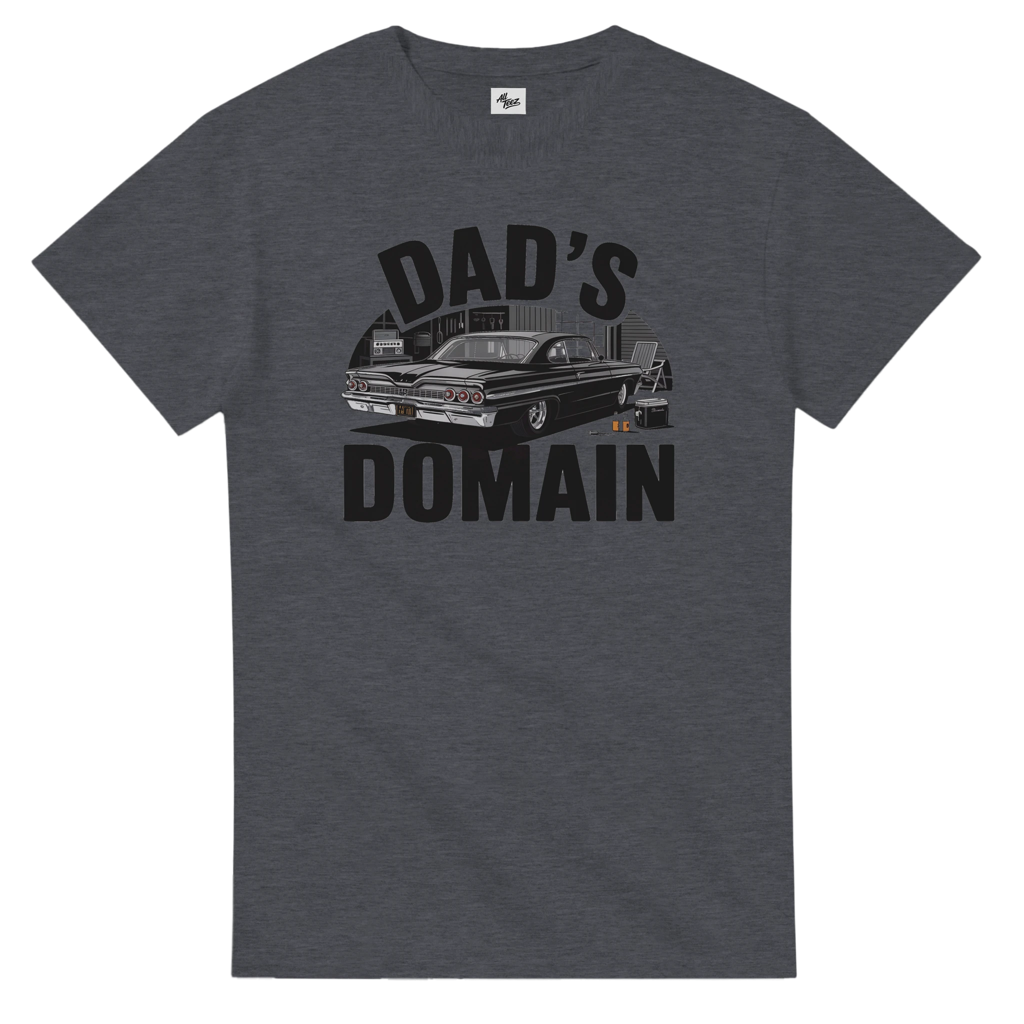 Dads Garage Man Cave T-Shirt back view - All Teez