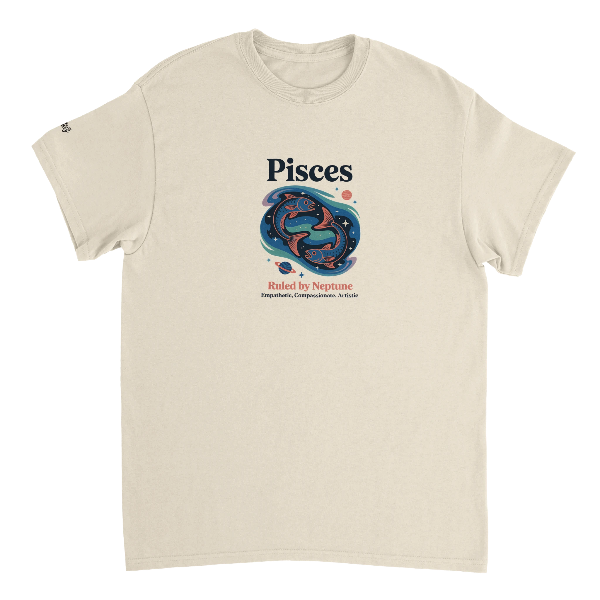 Pisces Zodiac T-Shirt flat lay - All Teez