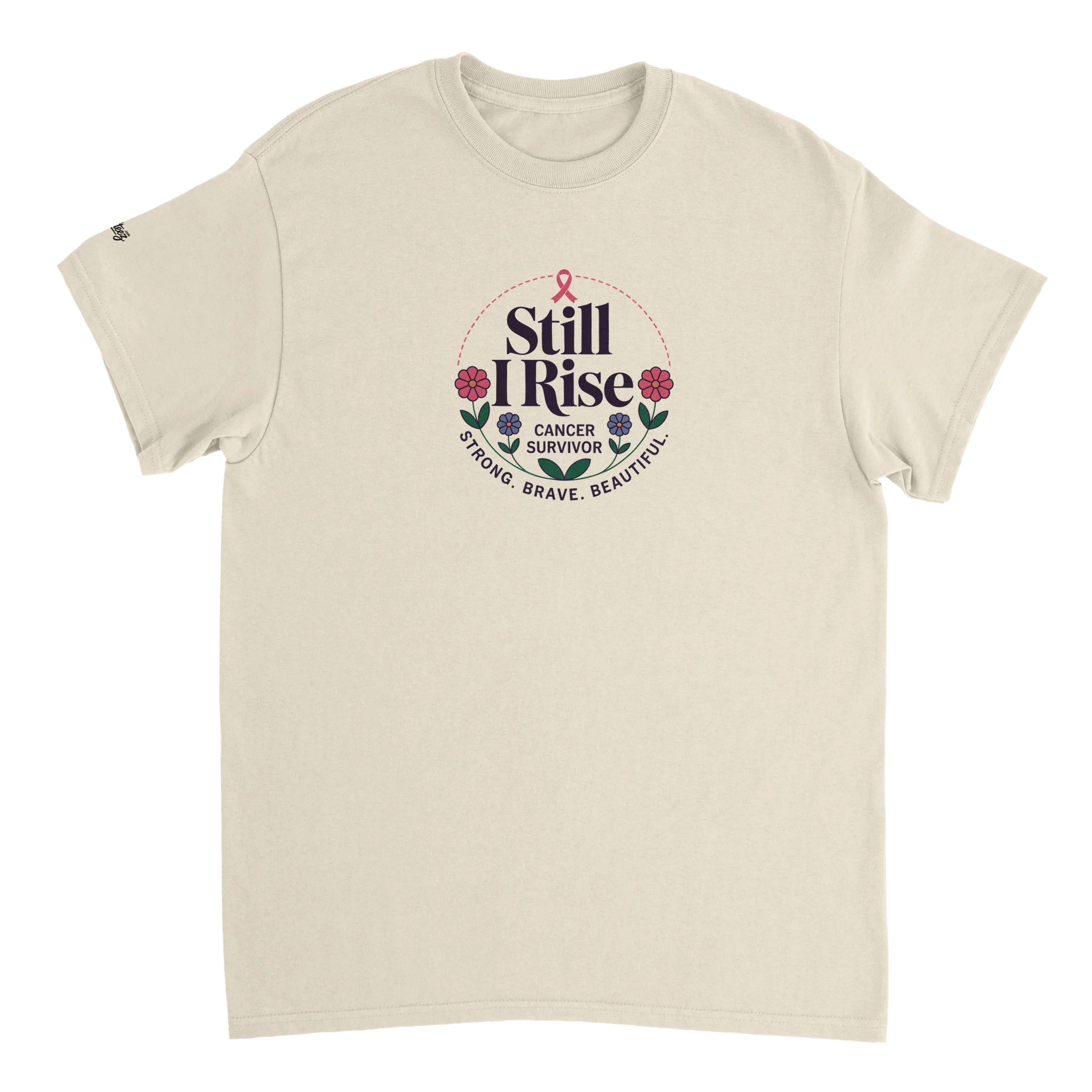 Strong Survivor Cancer Awareness T-Shirt flat lay - All Teez