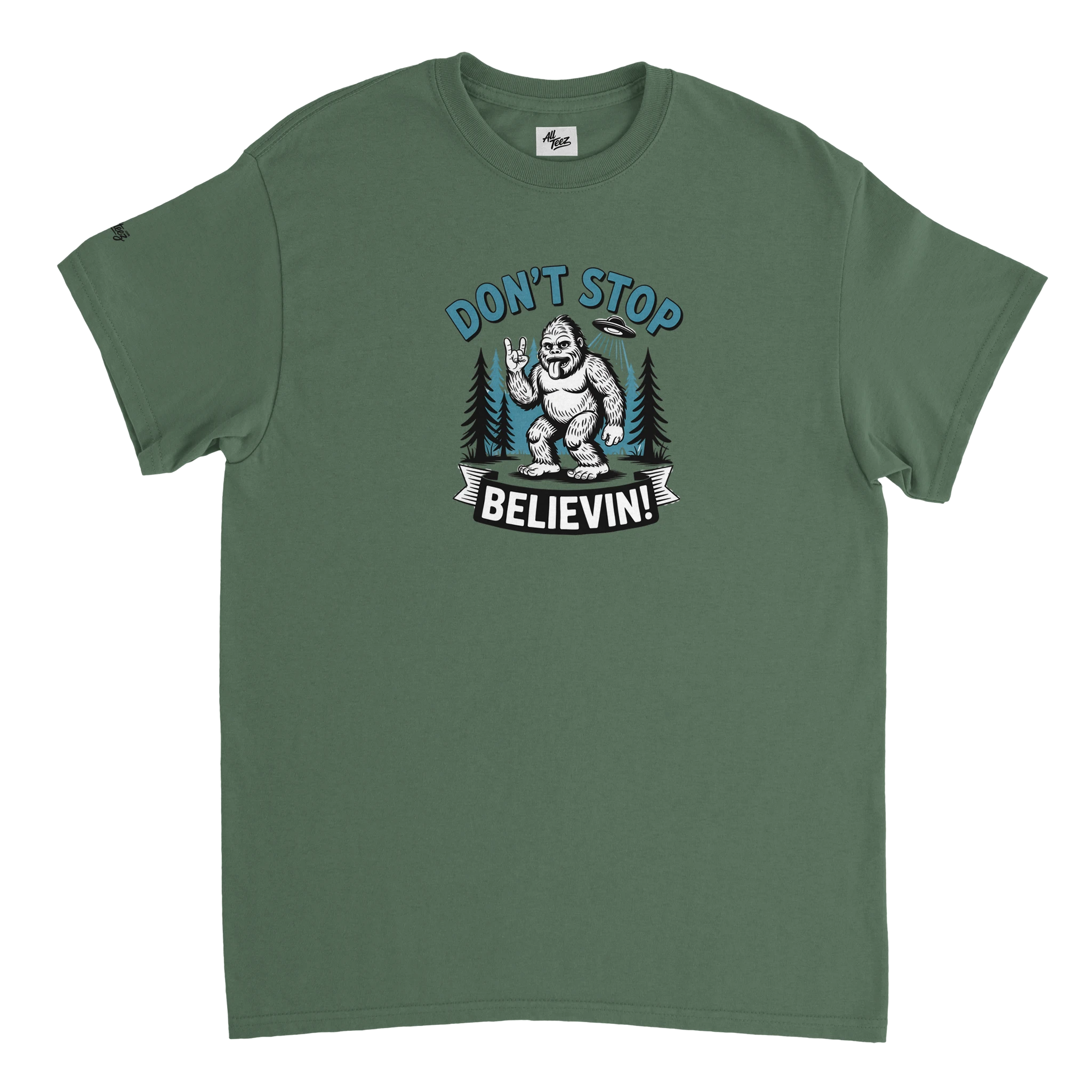 Sasquatch UFO T-Shirt color view - All Teez