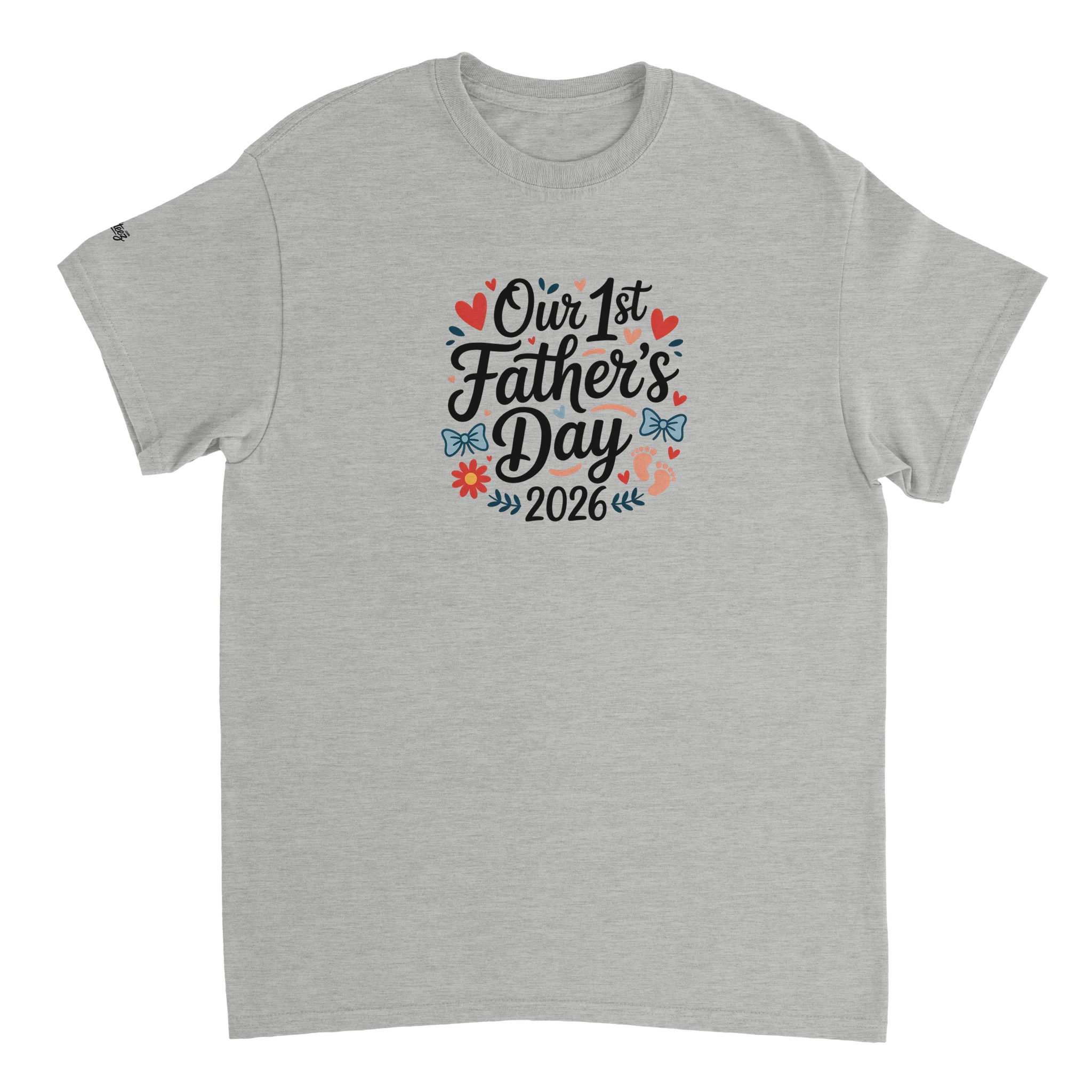 Baby Girl and Dad First Fathers Day T-Shirt print close-up - All Teez