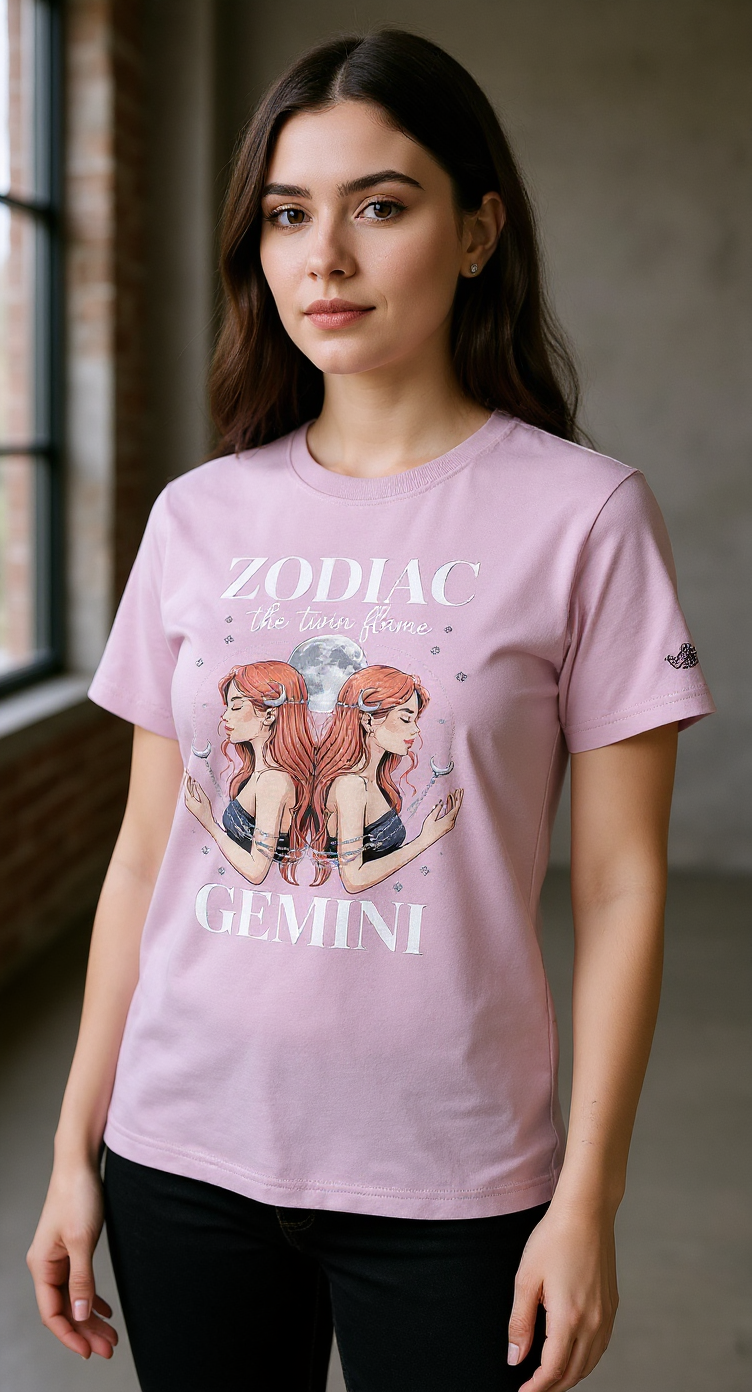 Gemini Astrology Graphic T-Shirt - Heavyweight Cotton Zodiac Tee