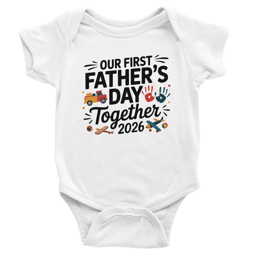 Baby Boy and Me First Fathers Day Onesie graphic design - All Teez