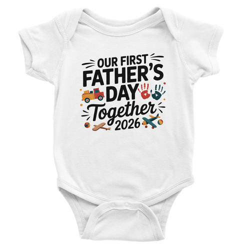Baby Boy and Me First Fathers Day Onesie graphic design - All Teez