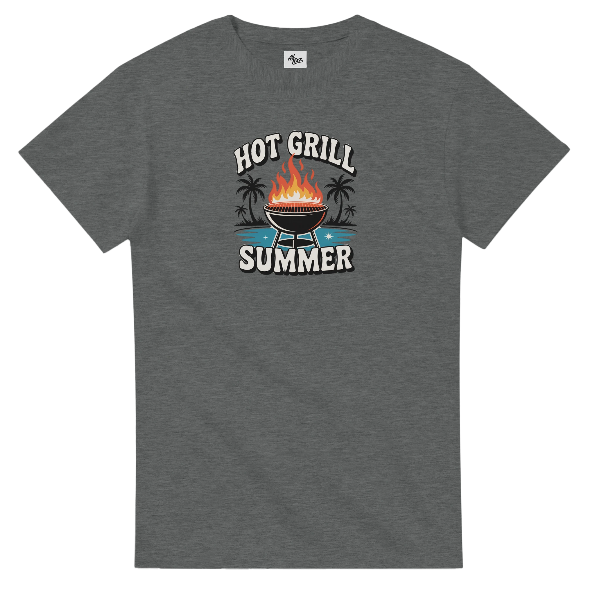 Grill Master Summer BBQ T-Shirt flat lay - All Teez