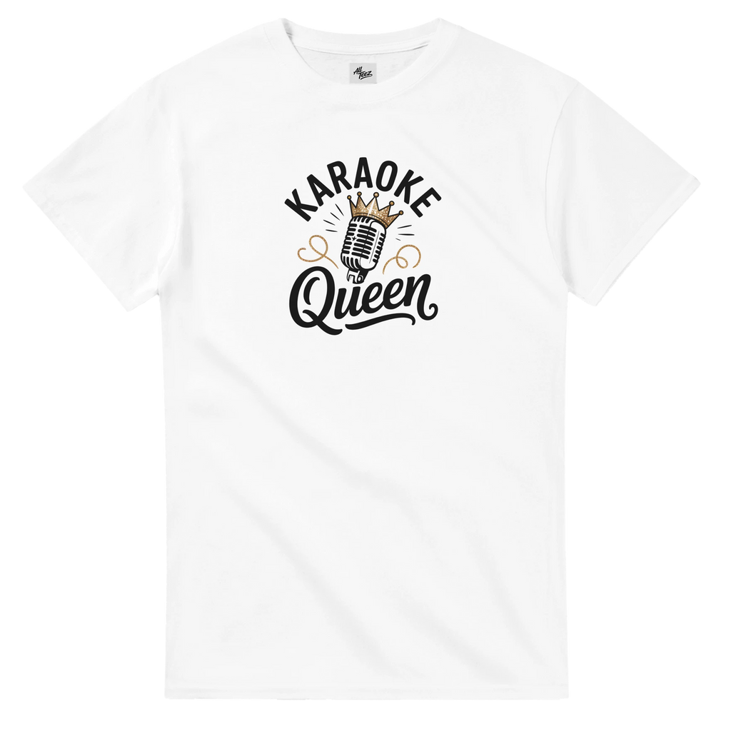 Karaoke Queen Heavyweight Cotton Music Lover Graphic T-Shirt - All Teez
