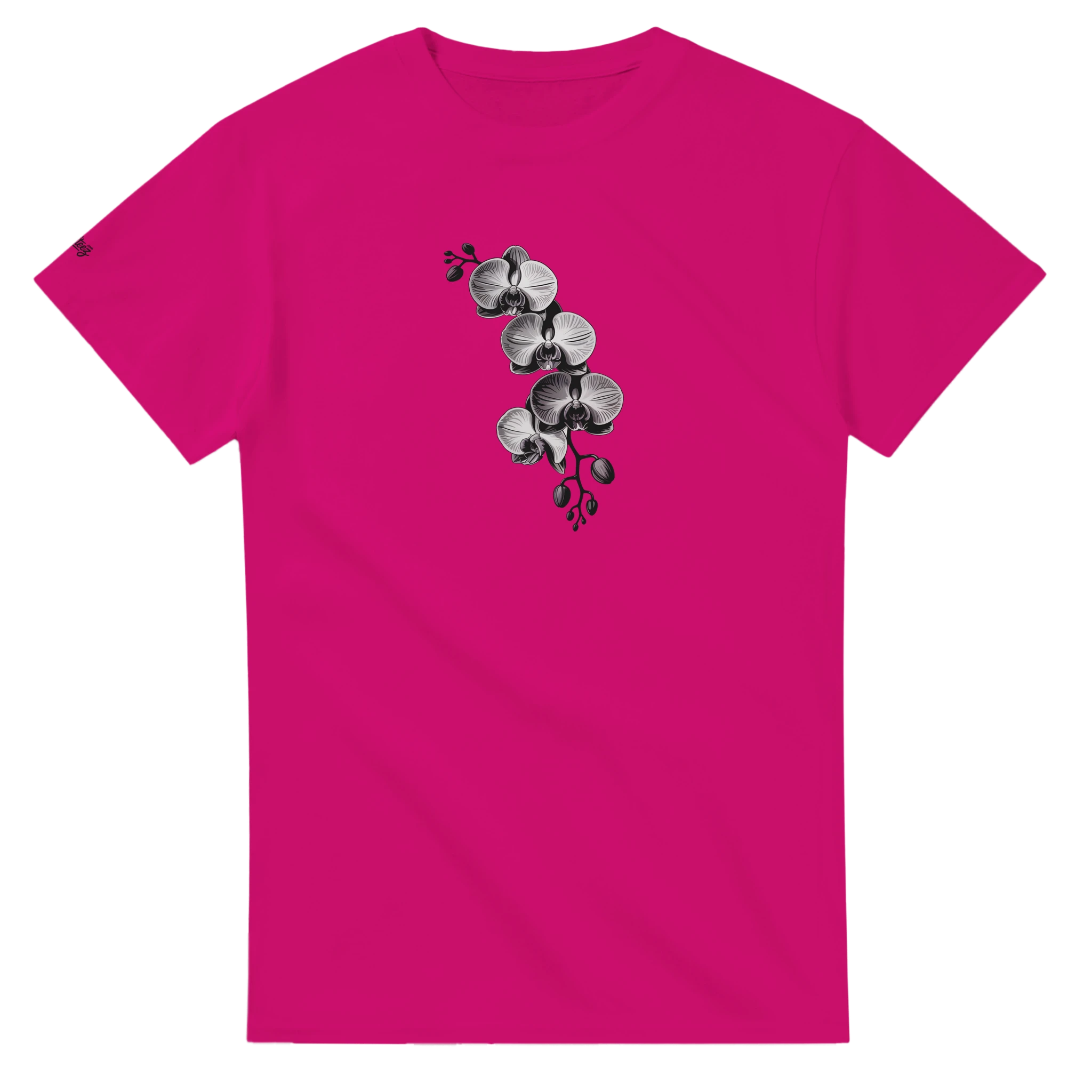 Orchid Floral Print T-Shirt mockup view - All Teez