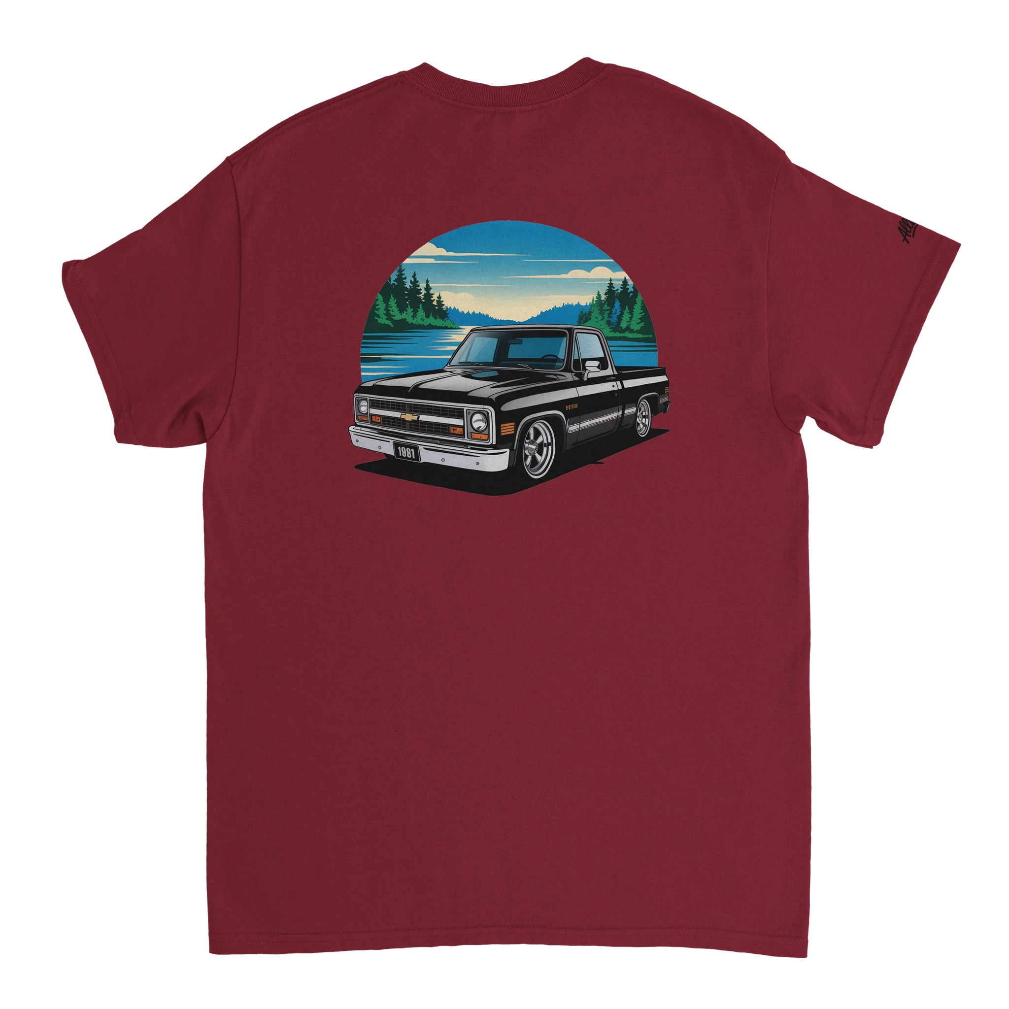 Chevy C10 Square Body T-Shirt print close-up - All Teez