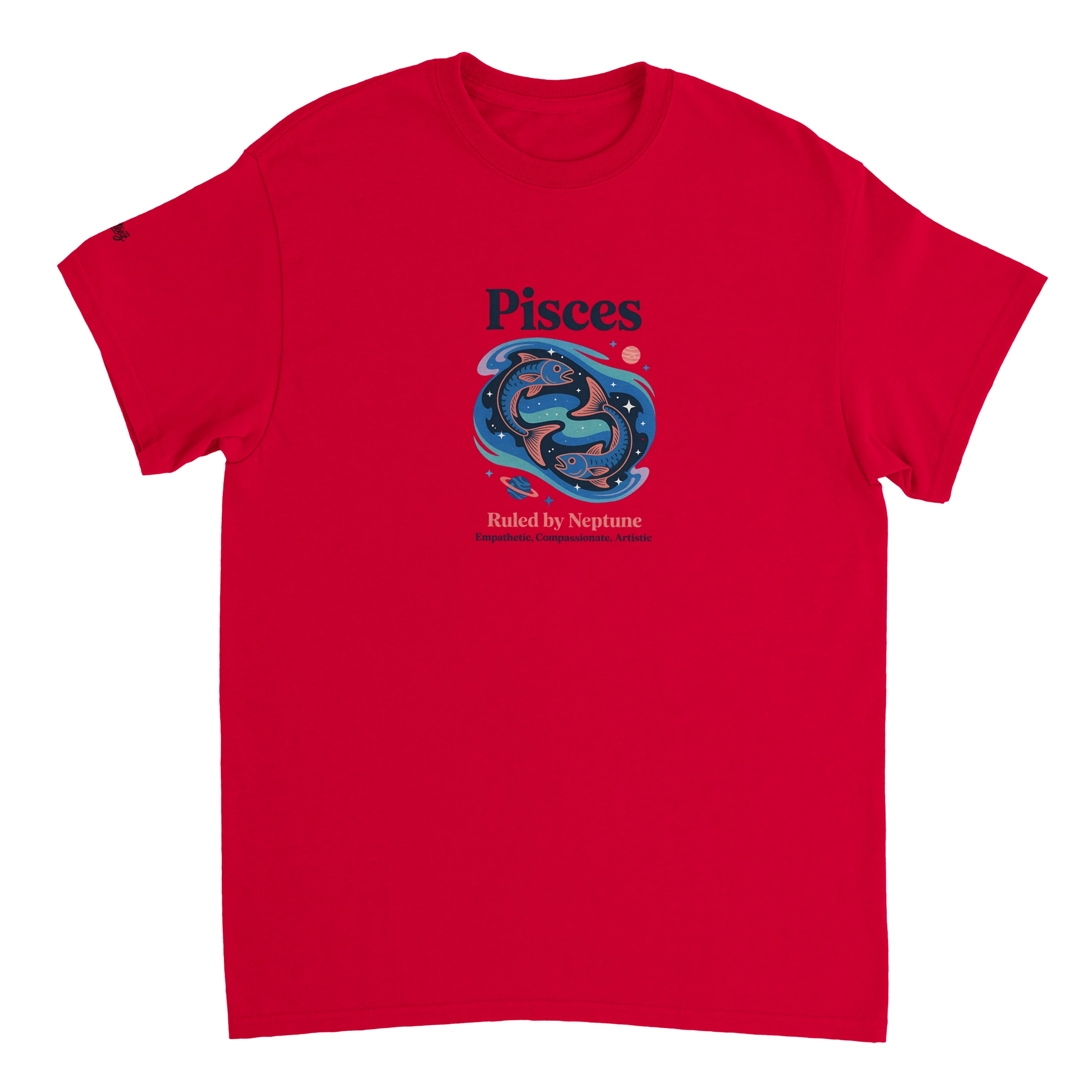 Pisces Zodiac T-Shirt print close-up - All Teez