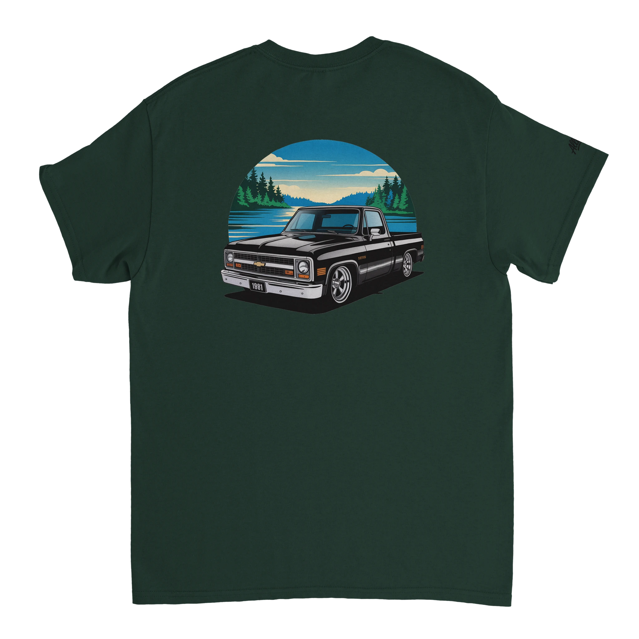 Chevy C10 Square Body T-Shirt flat lay - All Teez