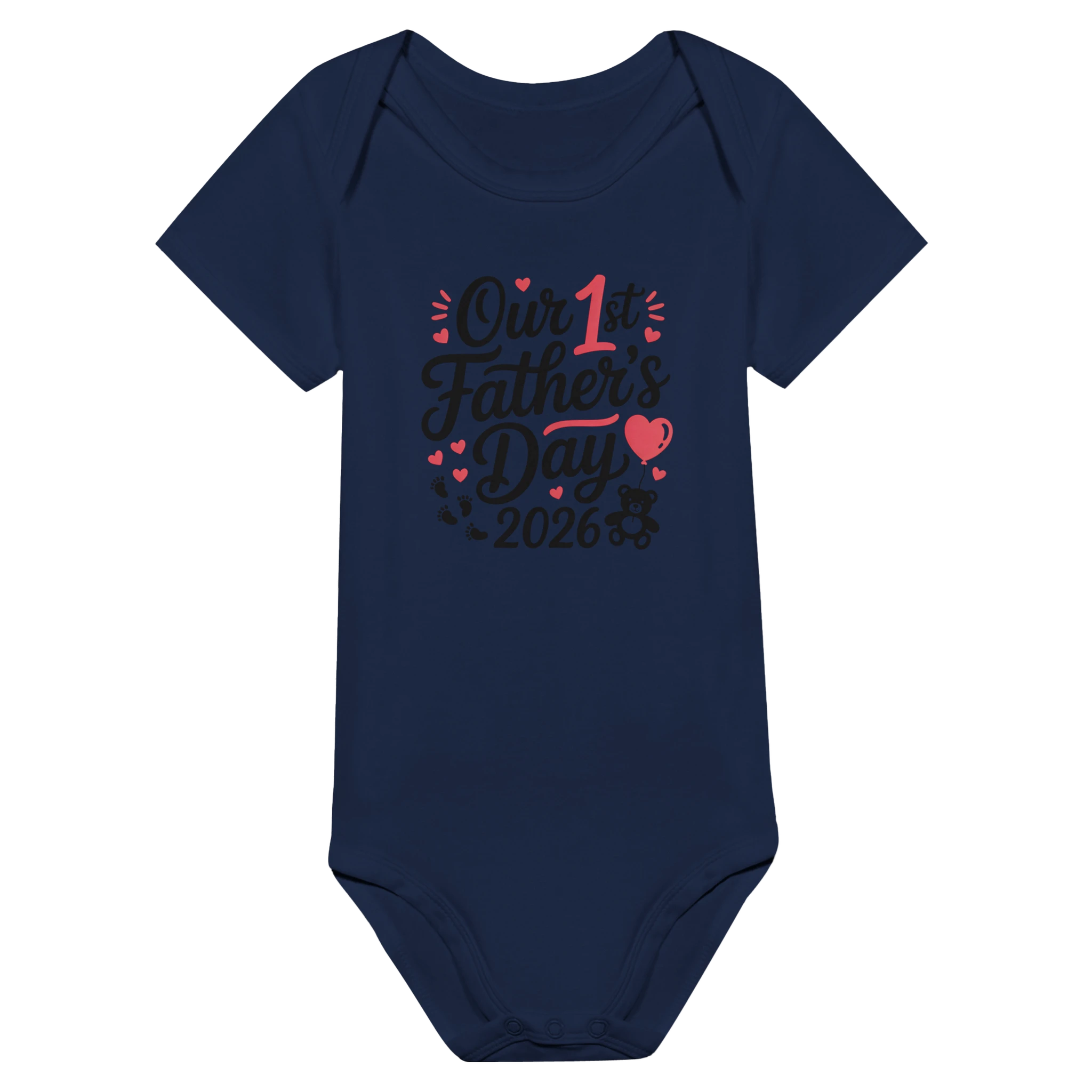 First Fathers Day Baby Onesie flat lay - All Teez