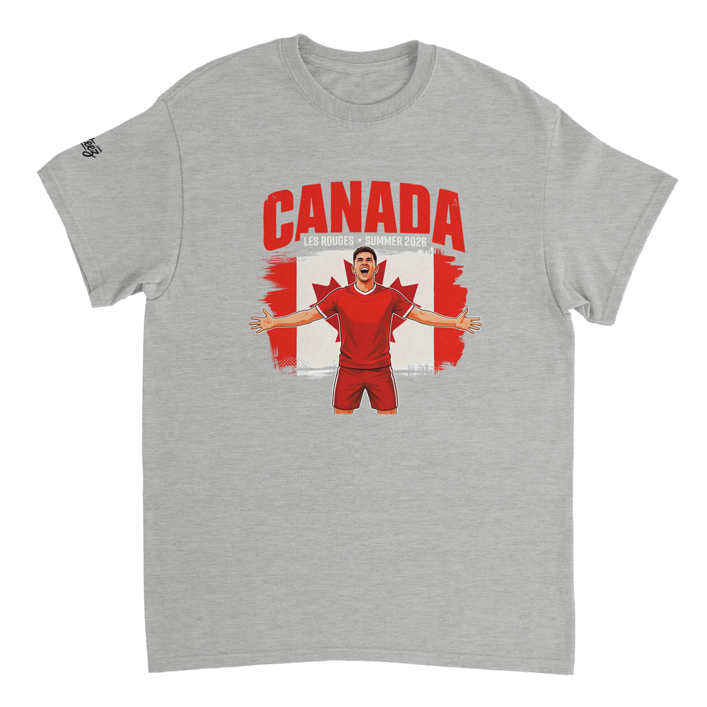 Canada soccer The Reds vintage graphic tee - red and white maple leaf Summer 2026 design