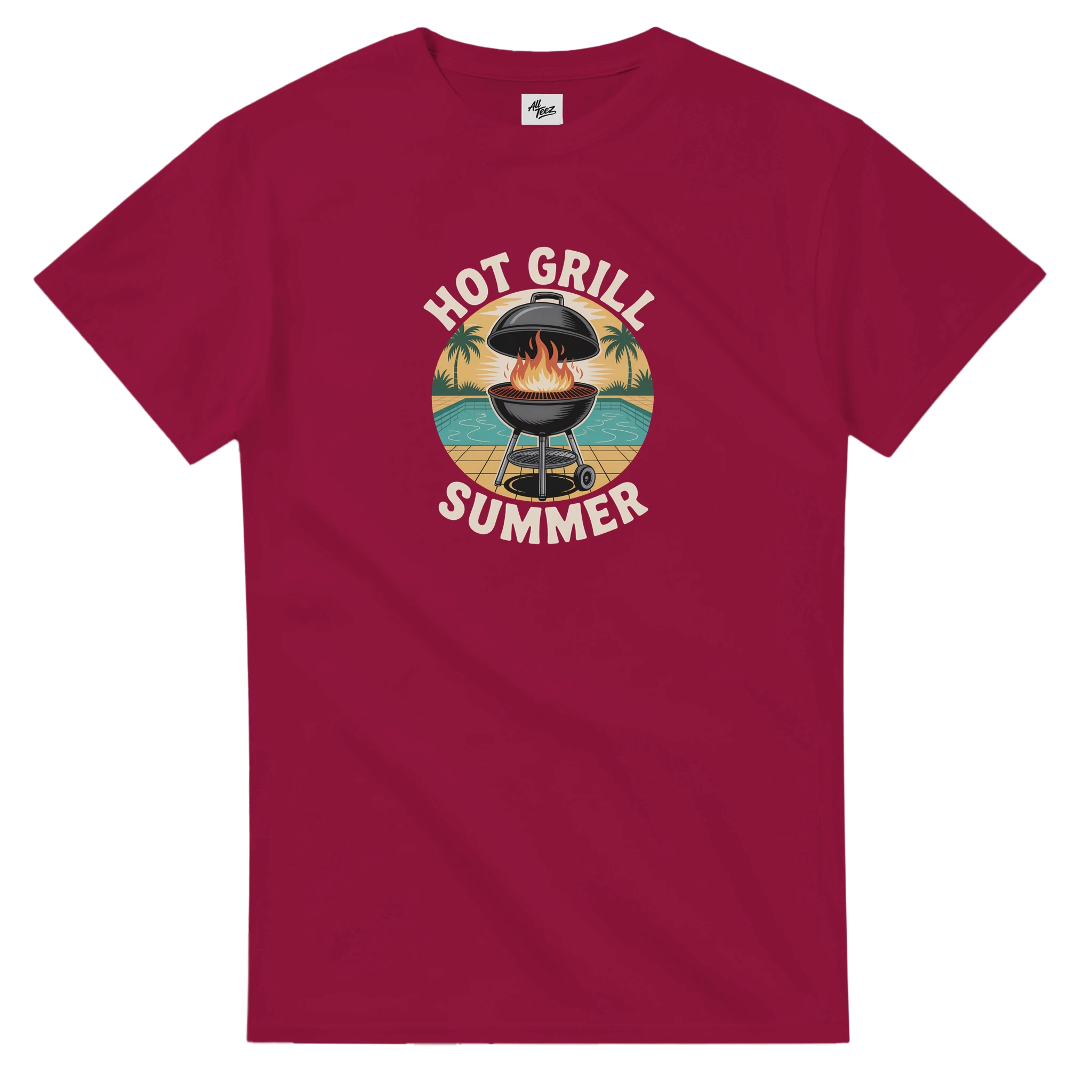 Grill Master BBQ T-Shirt flat lay - All Teez