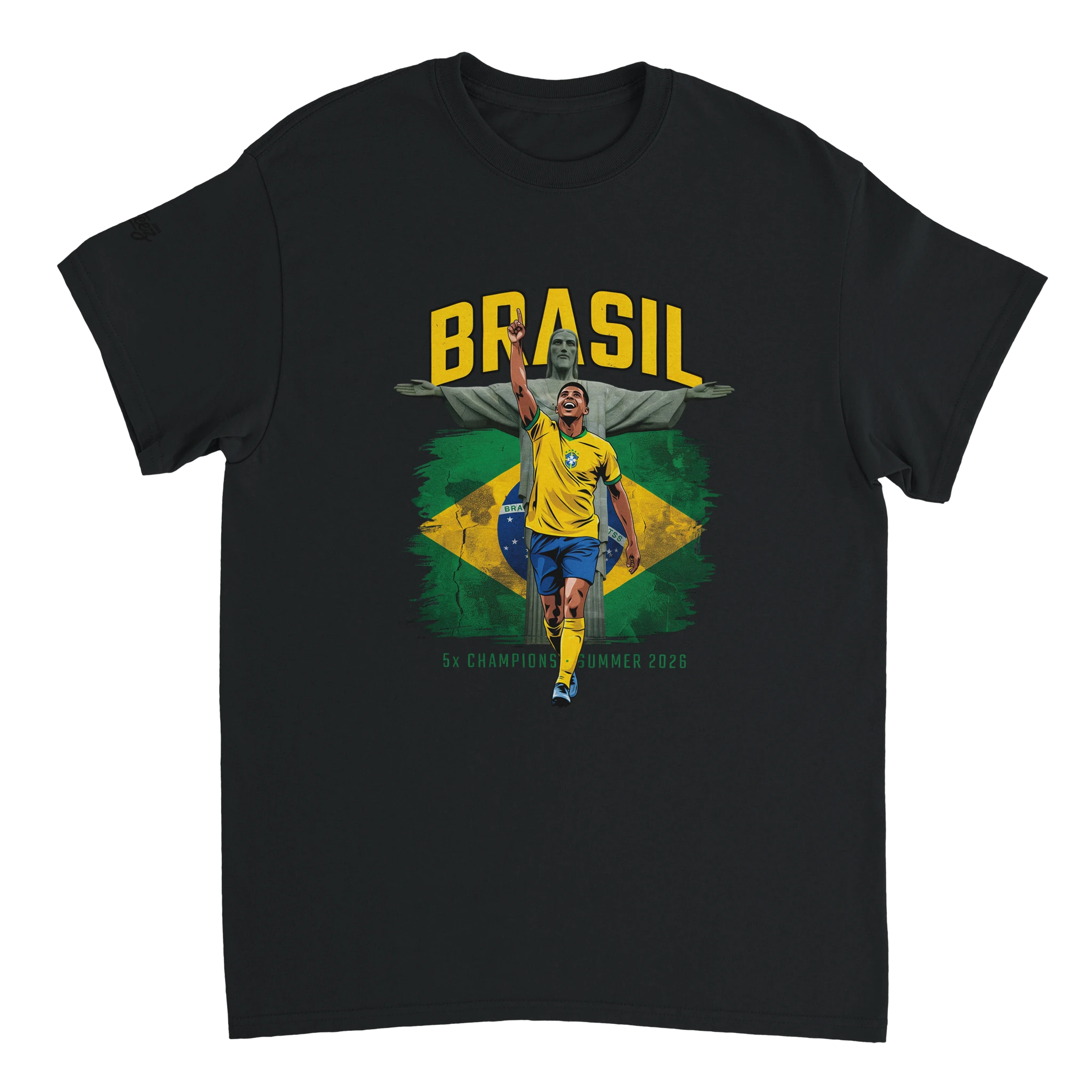 Brazil 5x champions vintage soccer graphic tee - Summer 2026 yellow Seleção design