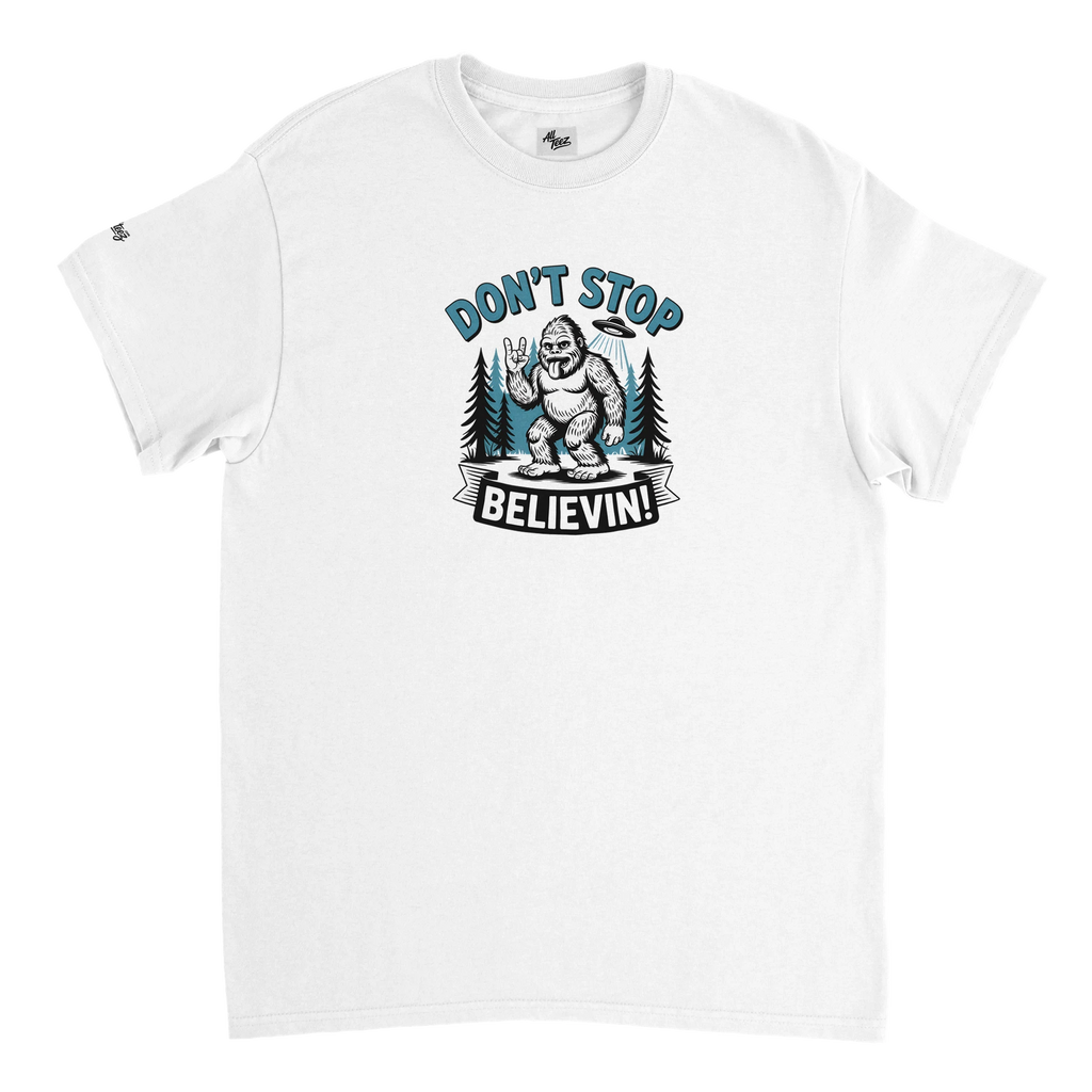 Sasquatch UFO T-Shirt back view - All Teez