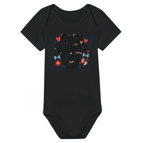 Baby Girl and Dad First Fathers Day Onesie back view - All Teez