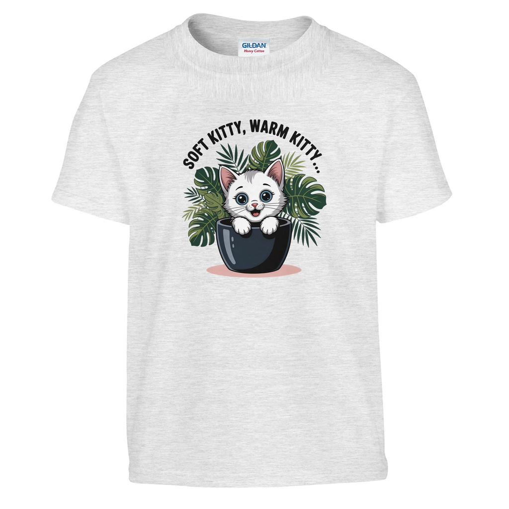 Cute Kitten Graphic Youth Soft Heavyweight Cotton T-Shirt - All Teez