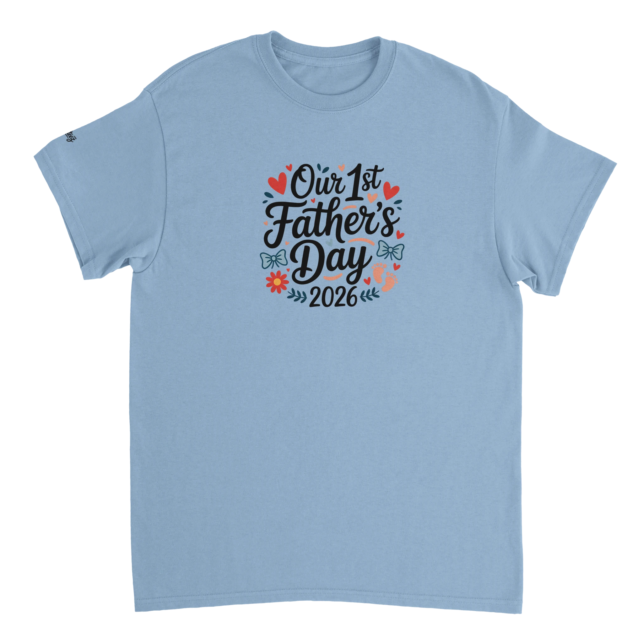 Baby Girl and Dad First Fathers Day T-Shirt flat lay - All Teez