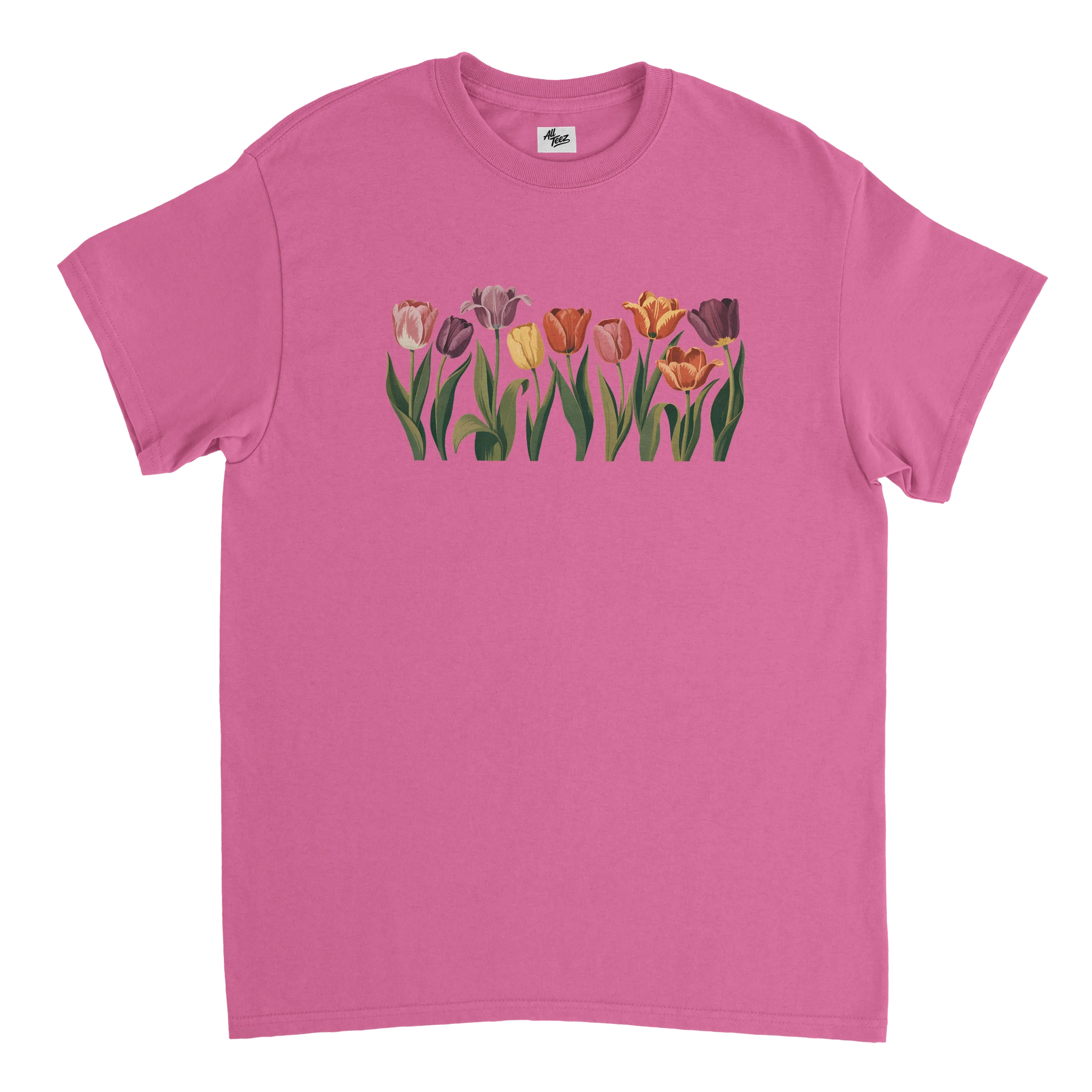Tulip Garden T-Shirt flat lay - All Teez