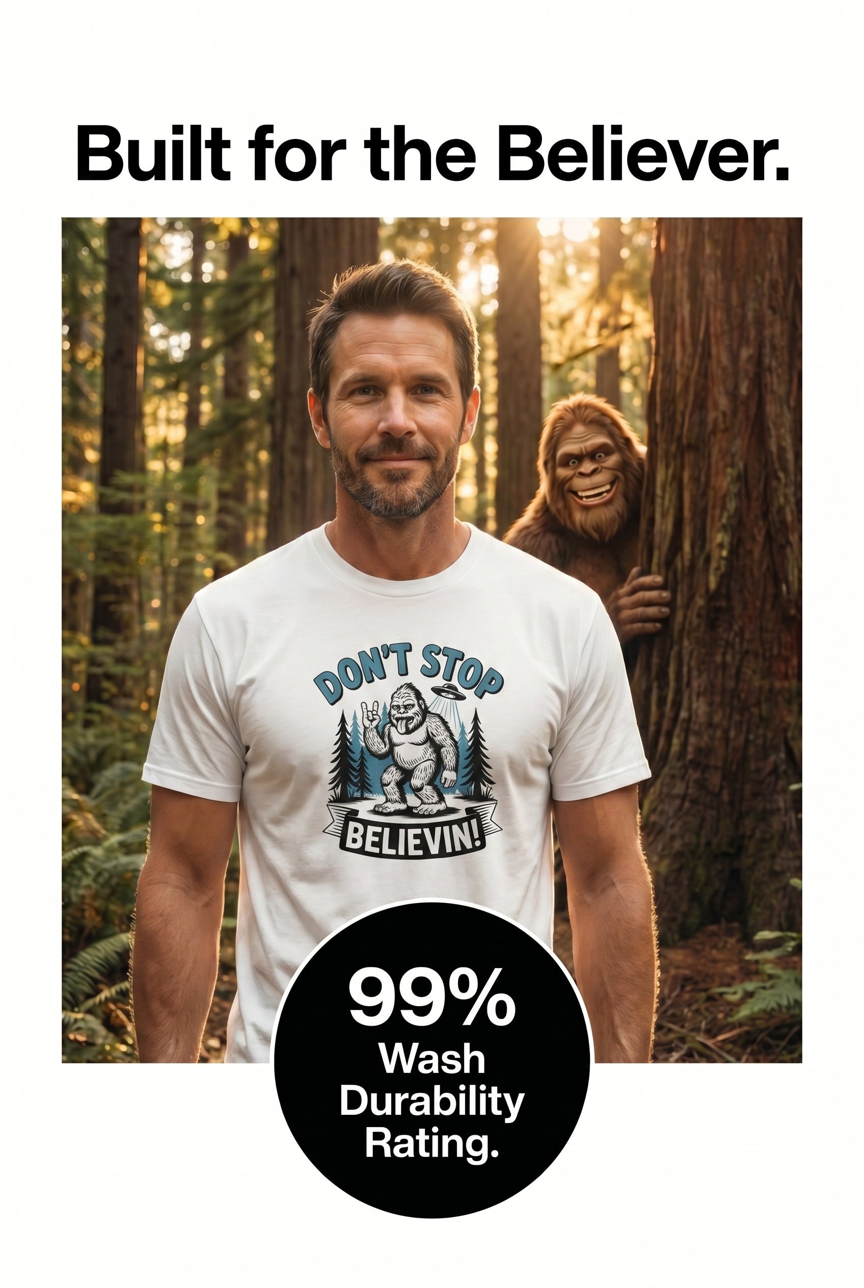 Sasquatch and UFO Enthusiast Heavyweight Cotton T-Shirt - All Teez