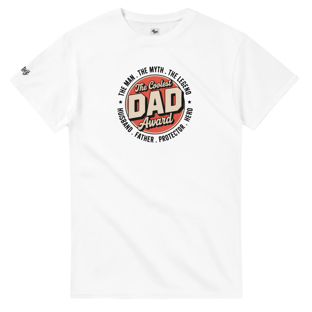 Coolest Dad Award T-Shirt size guide - All Teez