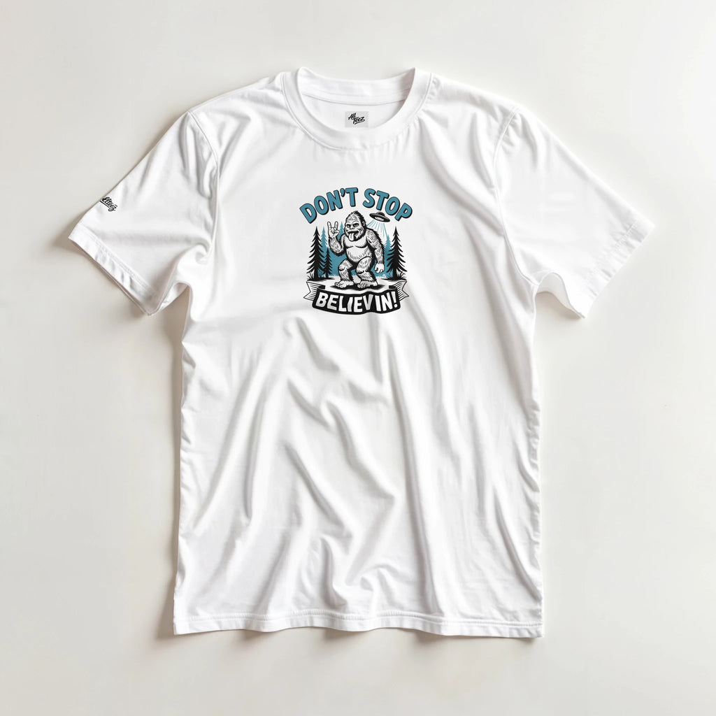Sasquatch UFO T-Shirt mockup view - All Teez
