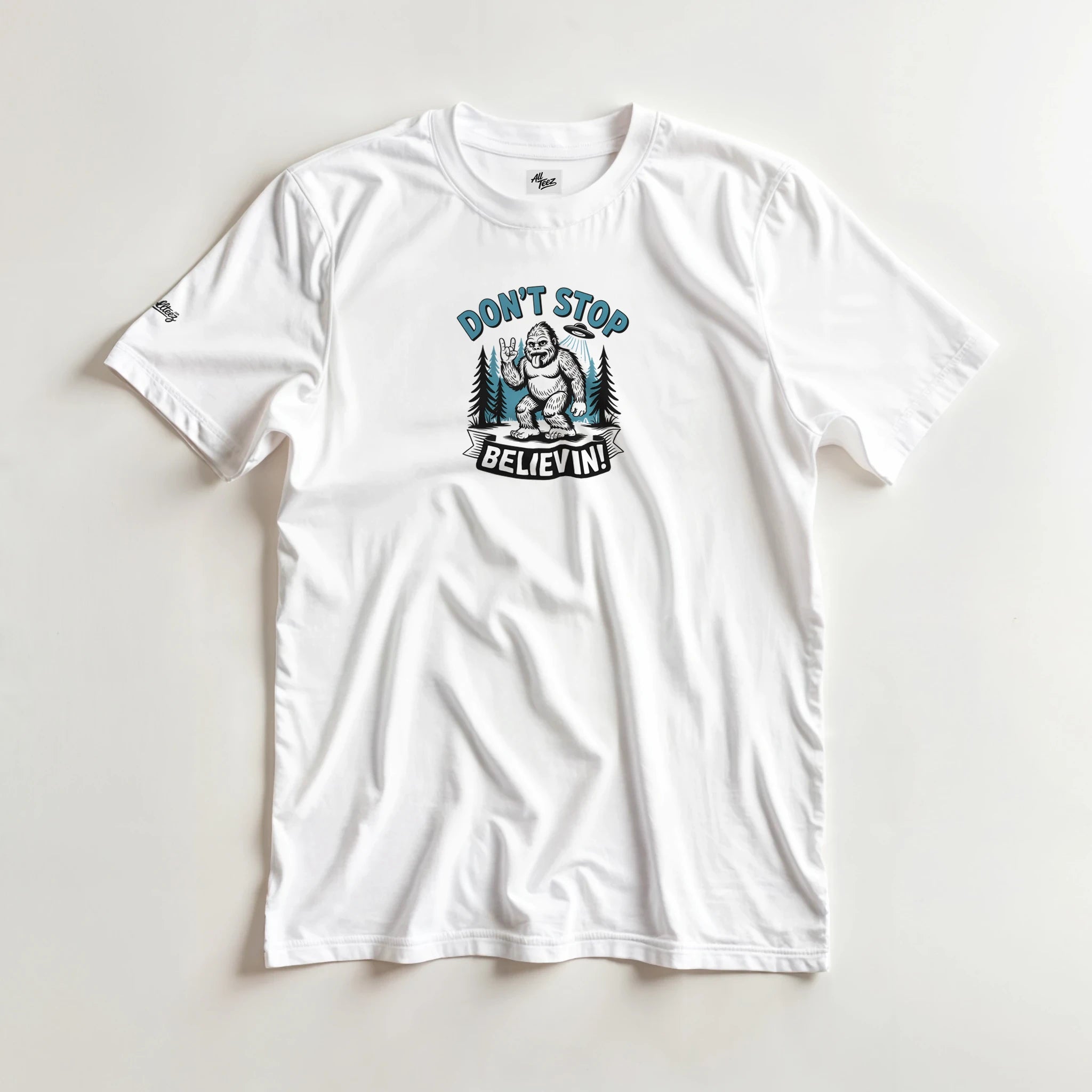 Sasquatch UFO T-Shirt mockup view - All Teez