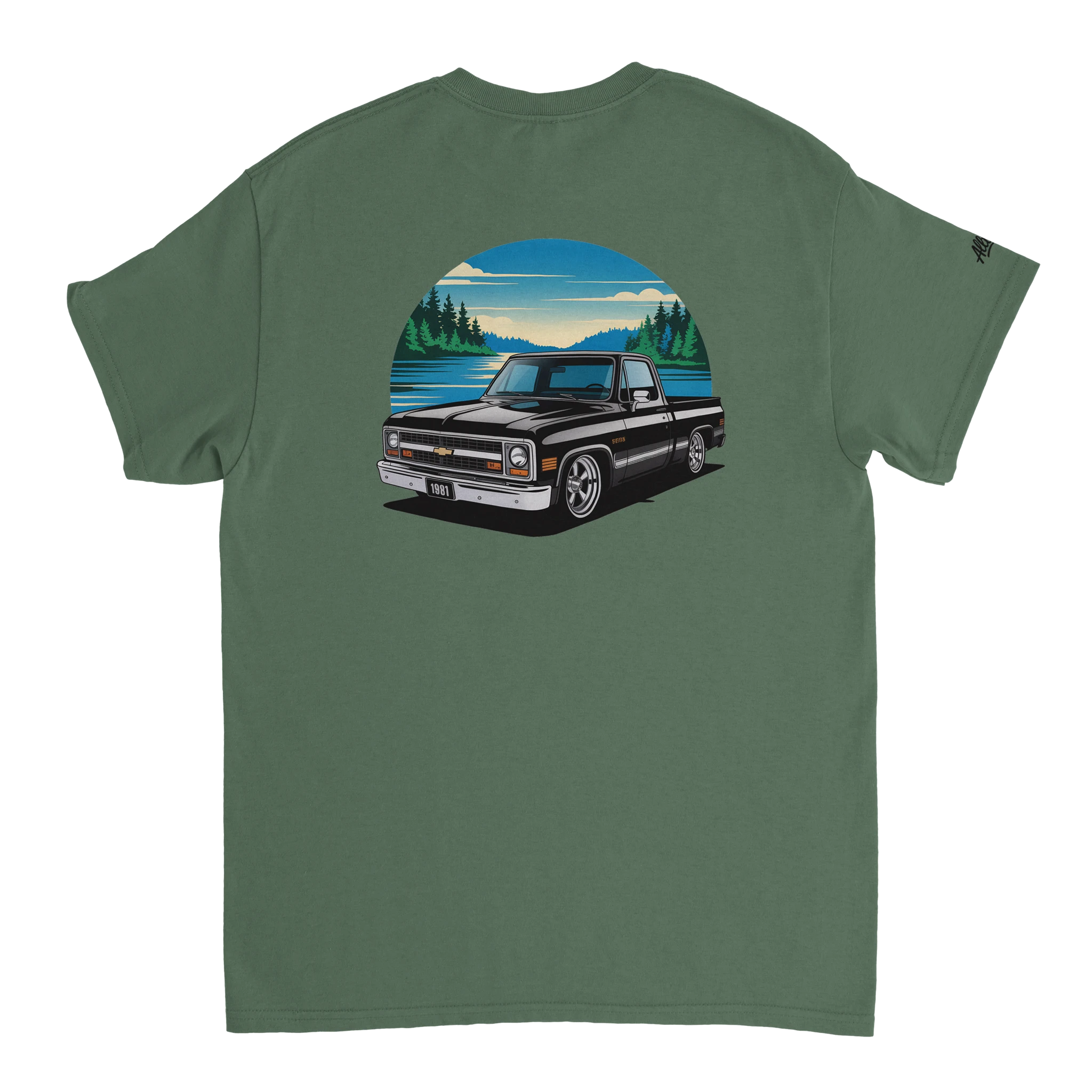 Chevy C10 Square Body T-Shirt back view - All Teez